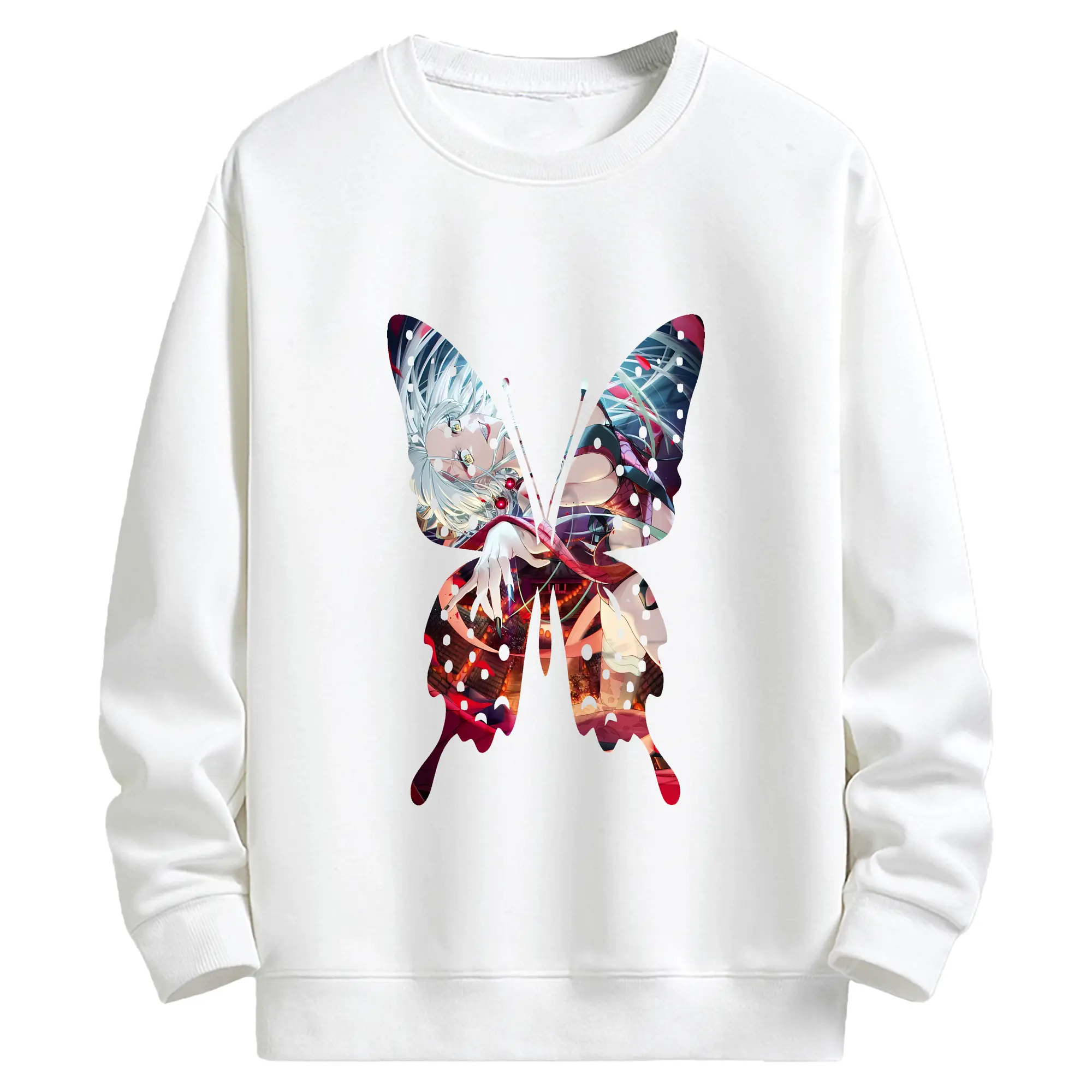 鬼滅の刃 グッズ,堕姫 - キッズ クルーネックスウェットシャツ ・ フロントプリント ・ 綿80％ ポリエステル20％ ・ 快適 通学 スポーツ 日常使い お散歩用