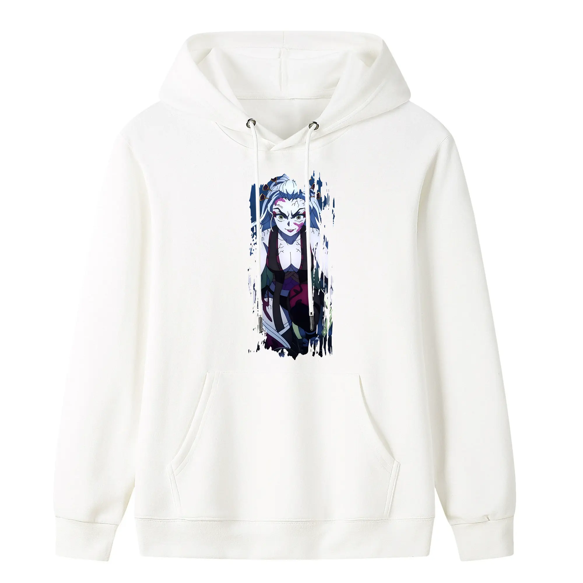 鬼滅の刃 グッズ,堕姫 - キッズ フード付きパーカー ・ フロントプリント ・ ポリエステル100％ ・ 快適 通学 スポーツ 日常使い お散歩用