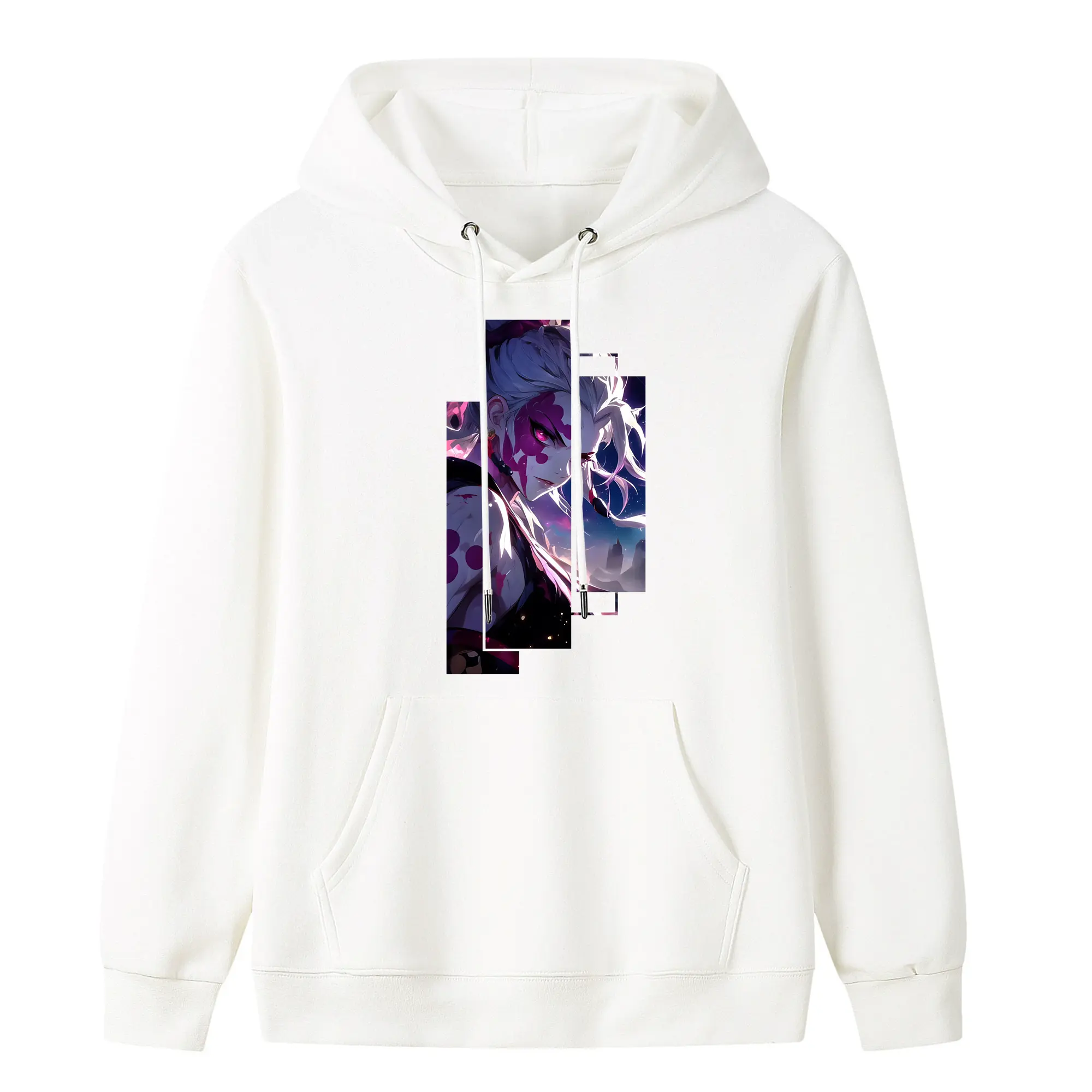 鬼滅の刃 グッズ,堕姫 - キッズ フード付きパーカー ・ フロントプリント ・ ポリエステル100％ ・ 快適 通学 スポーツ 日常使い お散歩用