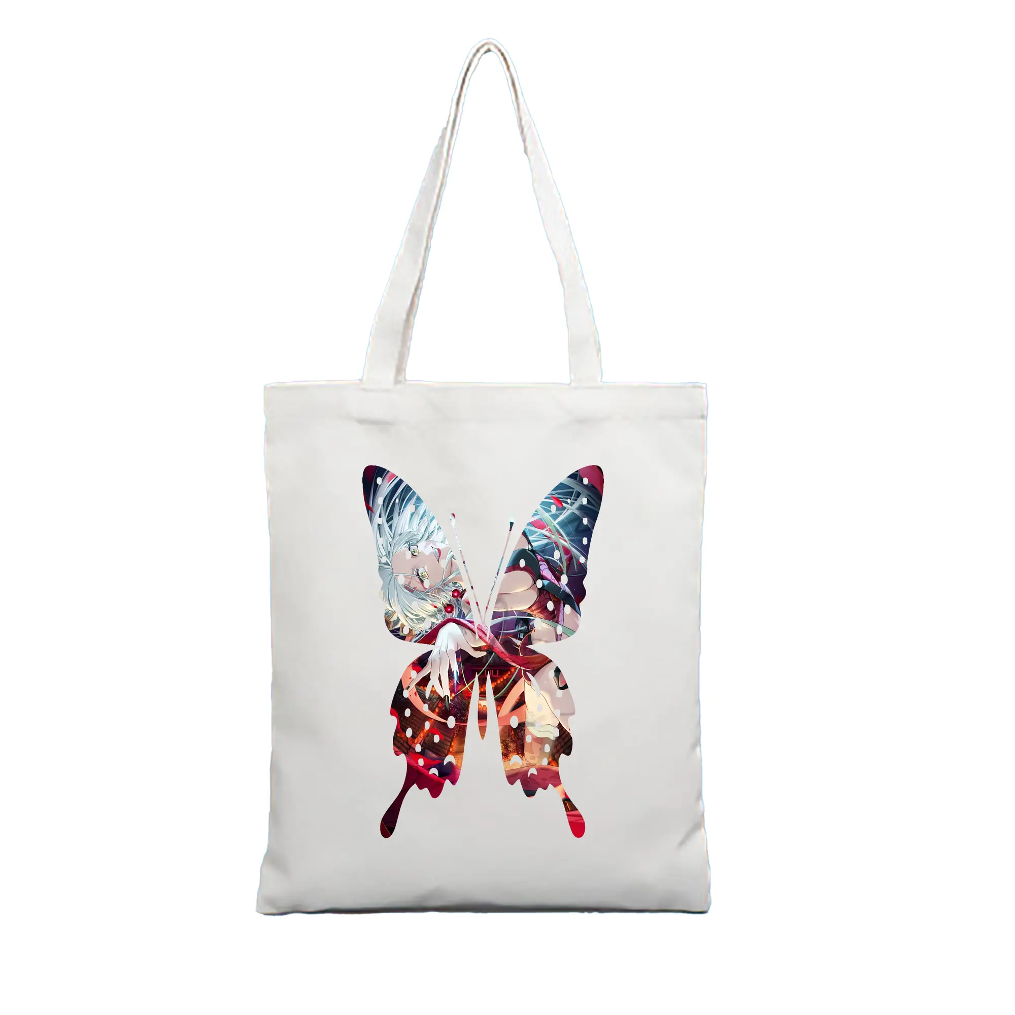 鬼滅の刃 グッズ,堕姫 - 縦型キャンバス手提げバッグ（トートバッグ） ・ キャンバス素材 ・ ショッピング用 ・ 軽量 丈夫 お手入れ簡単