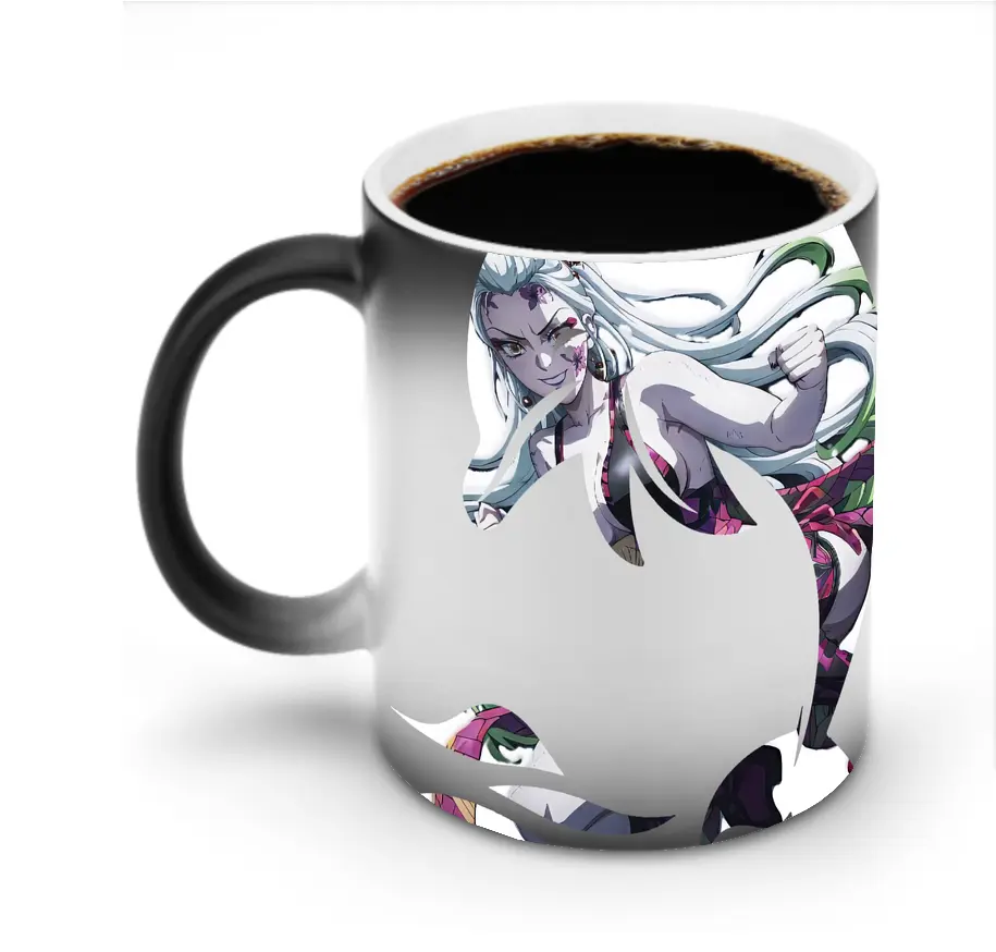 鬼滅の刃 グッズ,堕姫 - 変色マグカップ ・ セラミック ・ 熱転写プリント ・ 耐久性 高品質 ・ ギフト・自宅用 コーヒー お茶