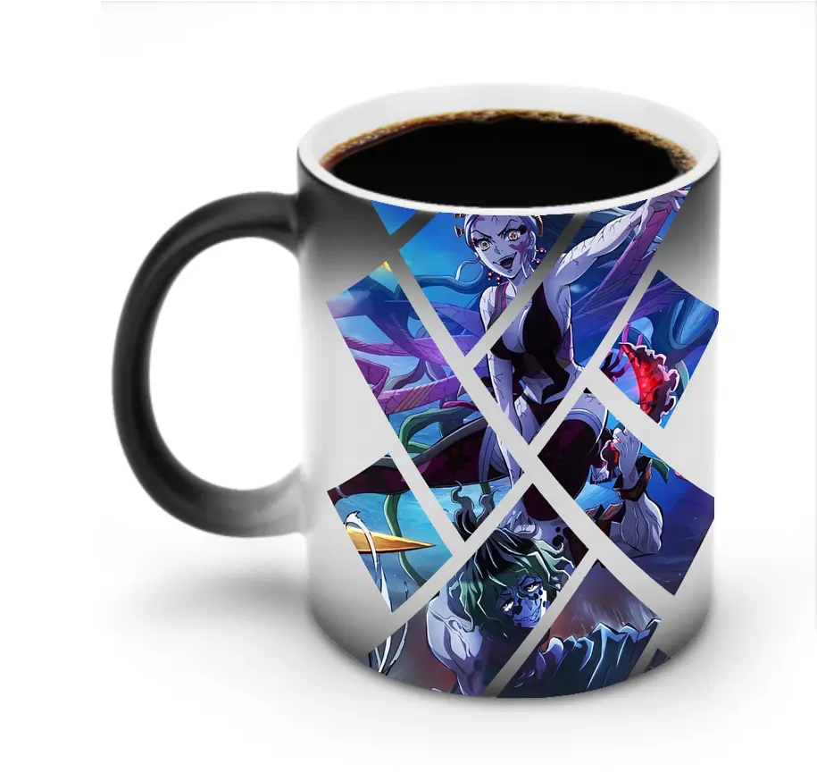 鬼滅の刃 グッズ,堕姫 - 変色マグカップ ・ セラミック ・ 熱転写プリント ・ 耐久性 高品質 ・ ギフト・自宅用 コーヒー お茶