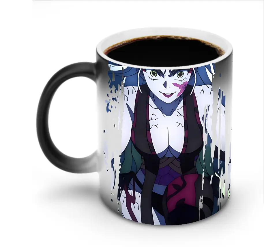 鬼滅の刃 グッズ,堕姫 - 変色マグカップ ・ セラミック ・ 熱転写プリント ・ 耐久性 高品質 ・ ギフト・自宅用 コーヒー お茶