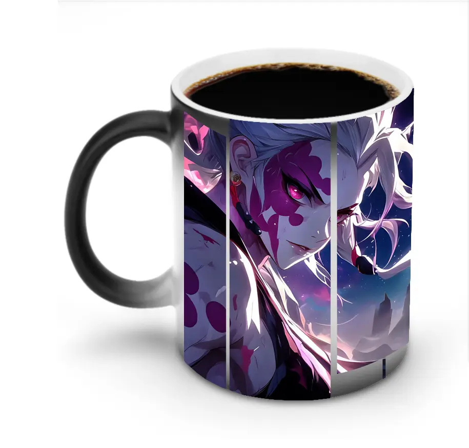 鬼滅の刃 グッズ,堕姫 - 変色マグカップ ・ セラミック ・ 熱転写プリント ・ 耐久性 高品質 ・ ギフト・自宅用 コーヒー お茶