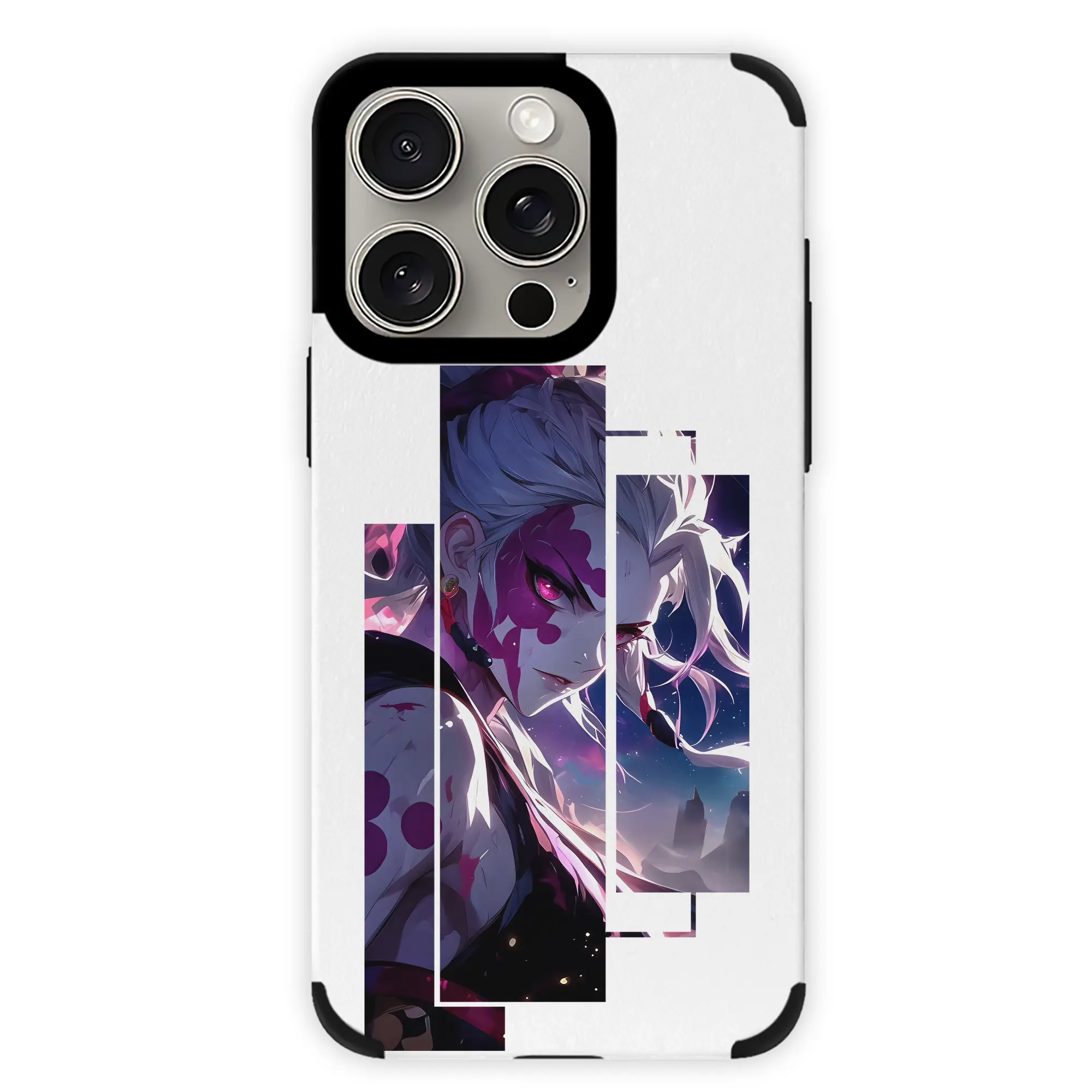 鬼滅の刃 グッズ,堕姫 - IPhone15ProMax対応 ・ PUレザースマホケース ・ 耐衝撃 ・ 黄変防止 ・ 360度全面保護 ・ 柔らか手触り ・ 3D立体ボタン