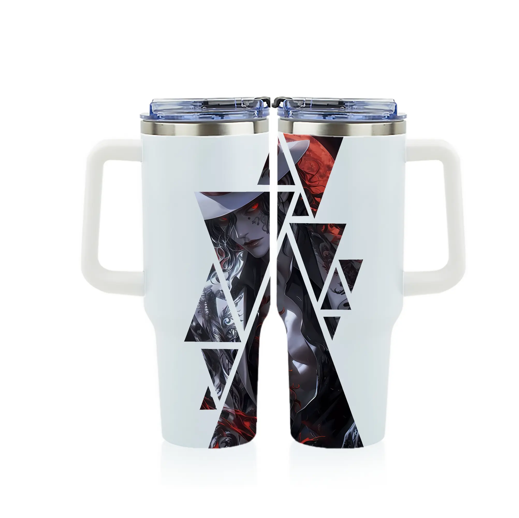 鬼滅の刃 グッズ,鬼舞辻 無惨 - 1200mL フルプリント車用タンブラー ・ 304ステンレス 内側 ・ 201ステンレス 外側 ・ 保温 保冷 ・ 通勤 ドライブ アウトドア用