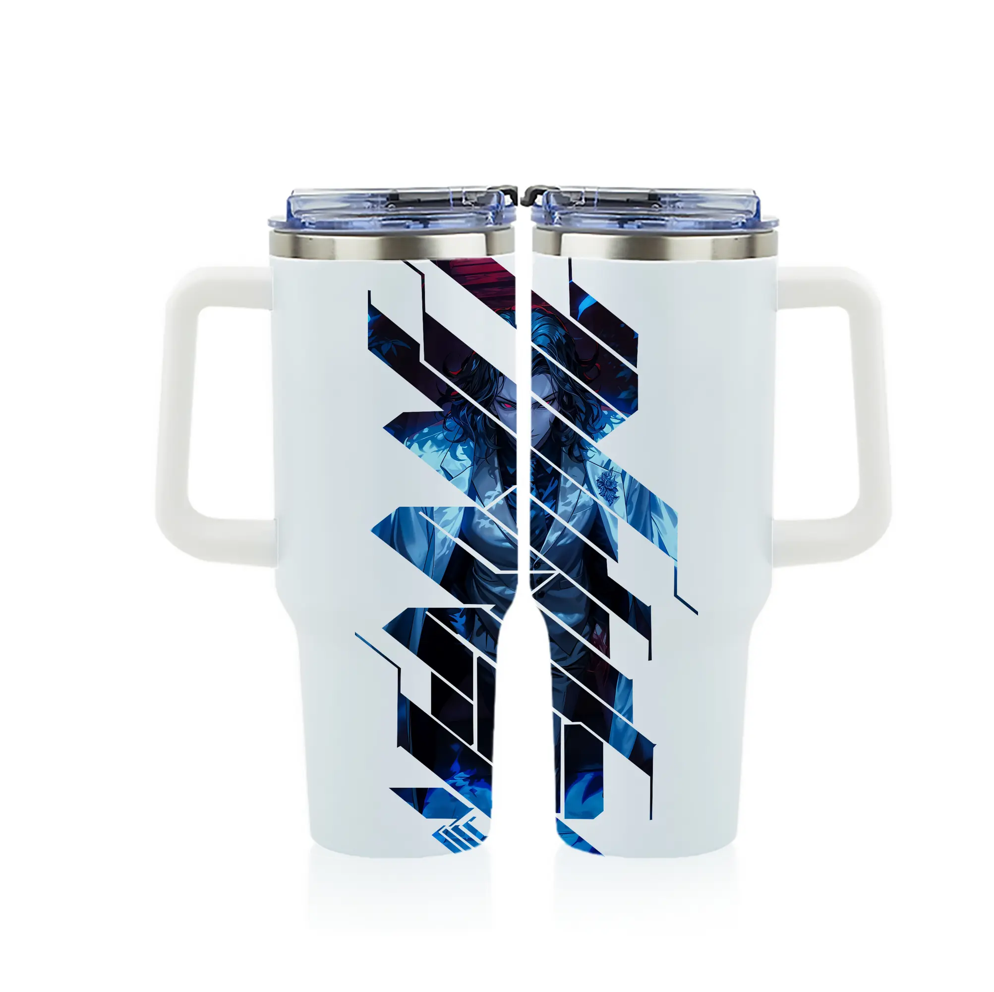 鬼滅の刃 グッズ,鬼舞辻 無惨 - 1200mL フルプリント車用タンブラー ・ 304ステンレス 内側 ・ 201ステンレス 外側 ・ 保温 保冷 ・ 通勤 ドライブ アウトドア用