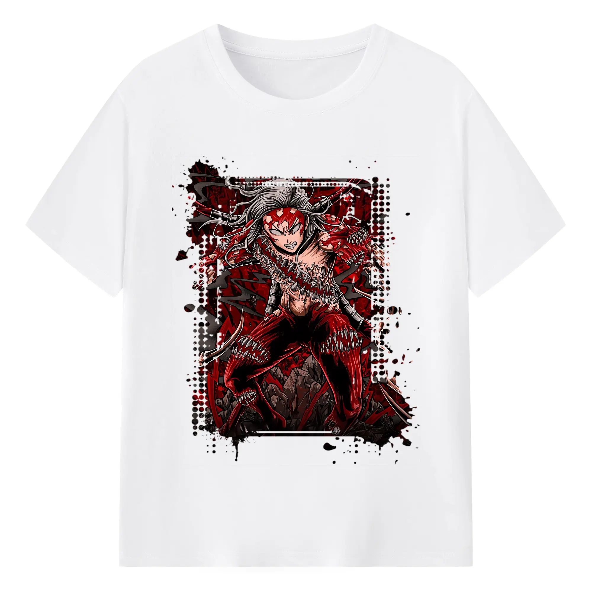 鬼滅の刃 グッズ,鬼舞辻 無惨 - 綿100％ 半袖Tシャツ ・ フロントプリント ・ 快適 通気性 ・ 日常使い 散歩 スポーツ用