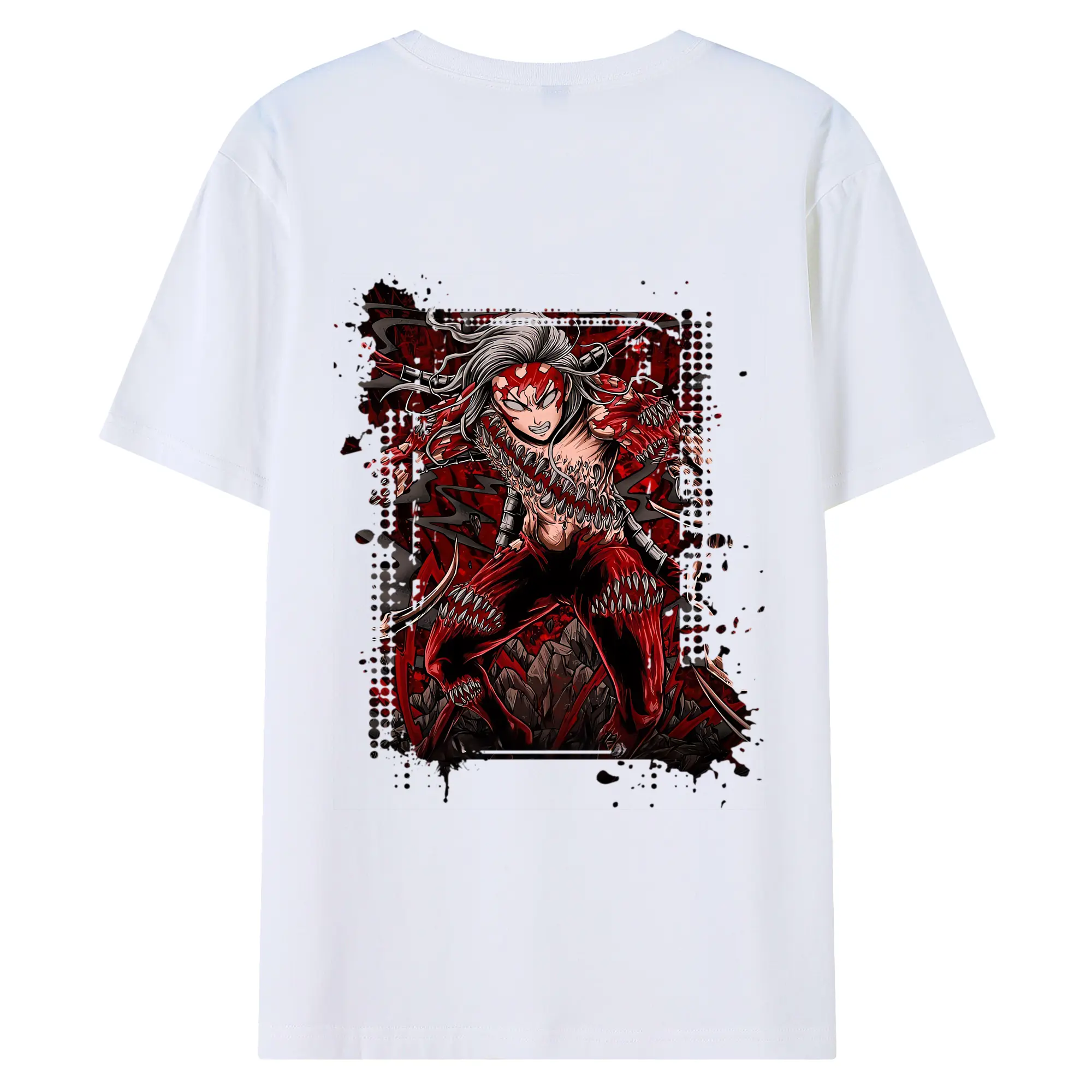 鬼滅の刃 グッズ,鬼舞辻 無惨 - 綿100％ 半袖Tシャツ ・ バックプリント ・ 快適 通気性 ・ 日常使い 散歩 スポーツ用