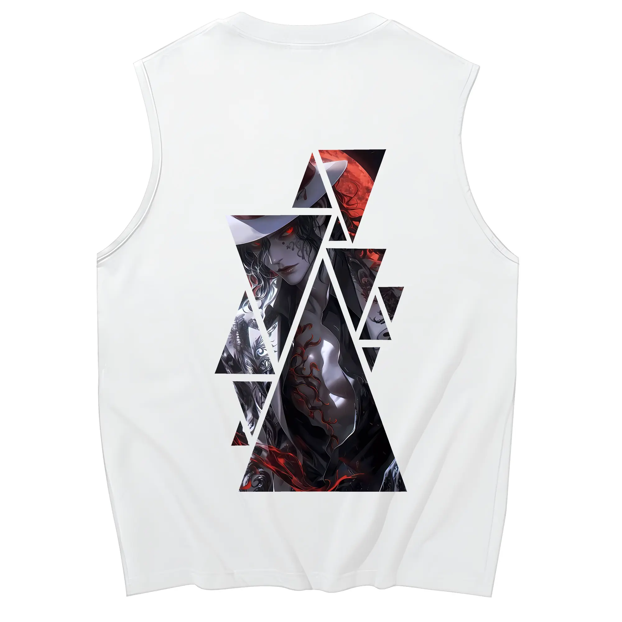 鬼滅の刃 グッズ,鬼舞辻 無惨 - コットン100％ タンクトップ ・ 背面プリント ・ タイトシルエット ・ 快適 通気性 ・ スポーツ カジュアル 散歩用