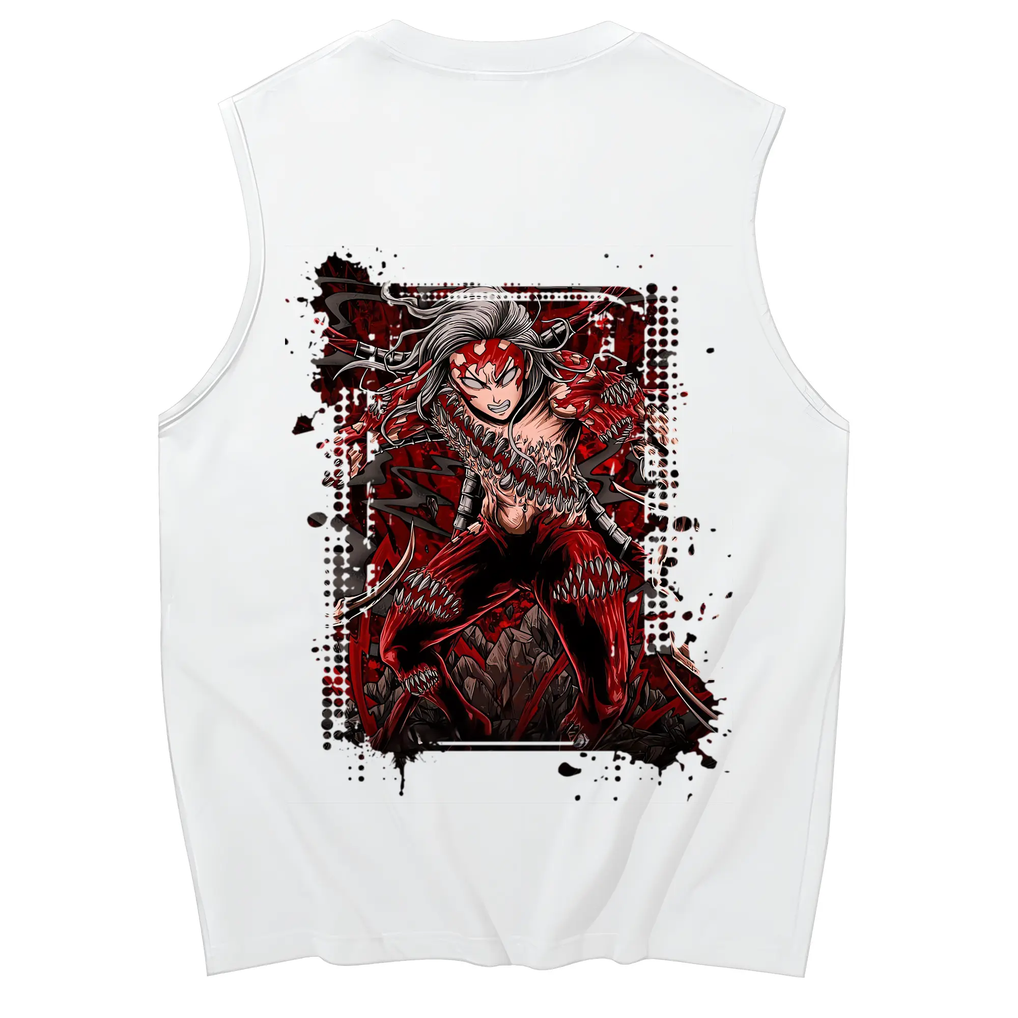 鬼滅の刃 グッズ,鬼舞辻 無惨 - コットン100％ タンクトップ ・ 背面プリント ・ タイトシルエット ・ 快適 通気性 ・ スポーツ カジュアル 散歩用