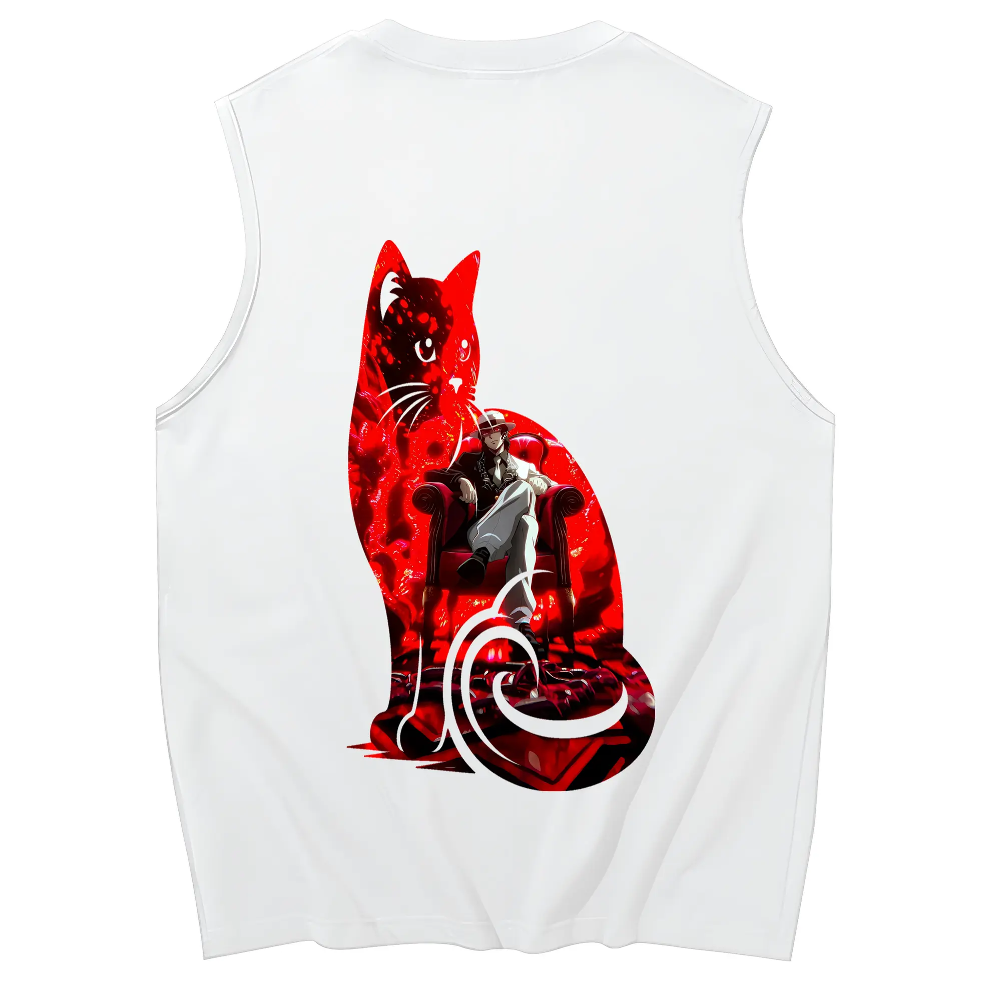 鬼滅の刃 グッズ,鬼舞辻 無惨 - コットン100％ タンクトップ ・ 背面プリント ・ タイトシルエット ・ 快適 通気性 ・ スポーツ カジュアル 散歩用
