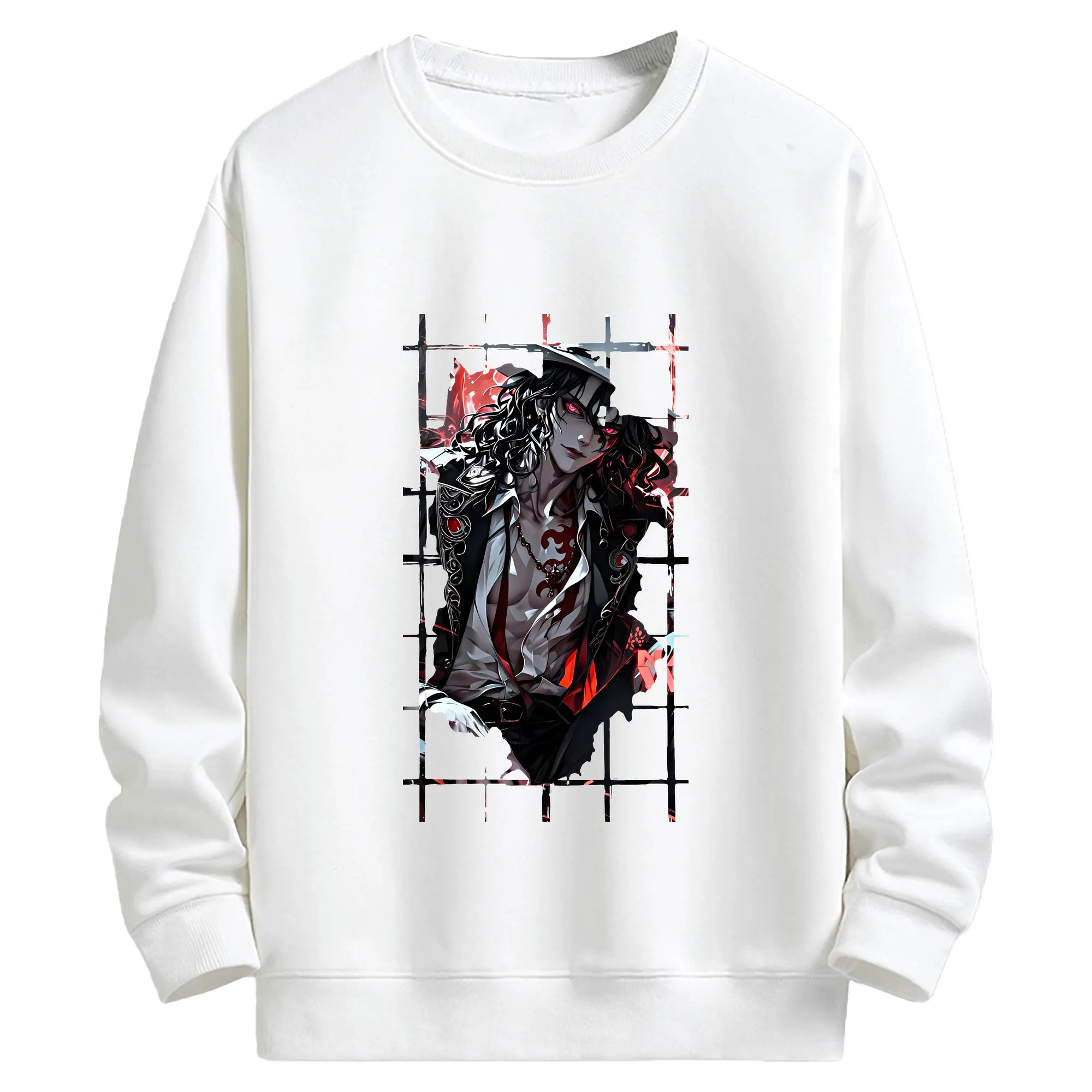 鬼滅の刃 グッズ,鬼舞辻 無惨 - キッズ クルーネックスウェットシャツ ・ フロントプリント ・ 綿80％ ポリエステル20％ ・ 快適 通学 スポーツ 日常使い お散歩用