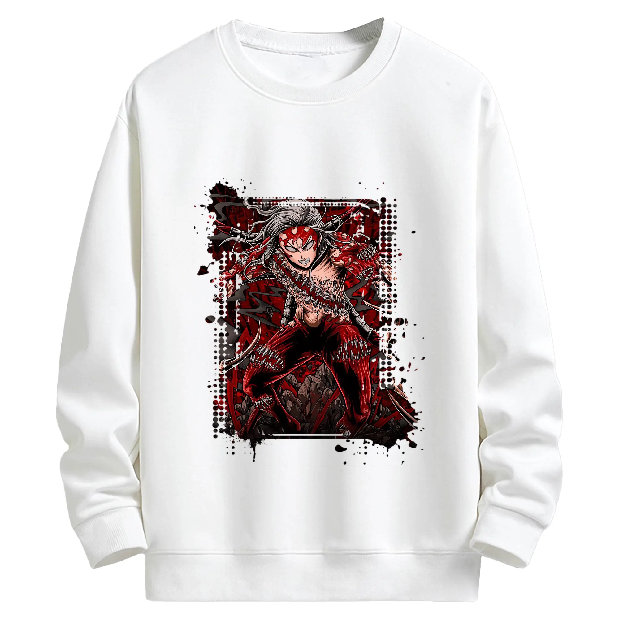 鬼滅の刃 グッズ,鬼舞辻 無惨 - キッズ クルーネックスウェットシャツ ・ フロントプリント ・ 綿80％ ポリエステル20％ ・ 快適 通学 スポーツ 日常使い お散歩用