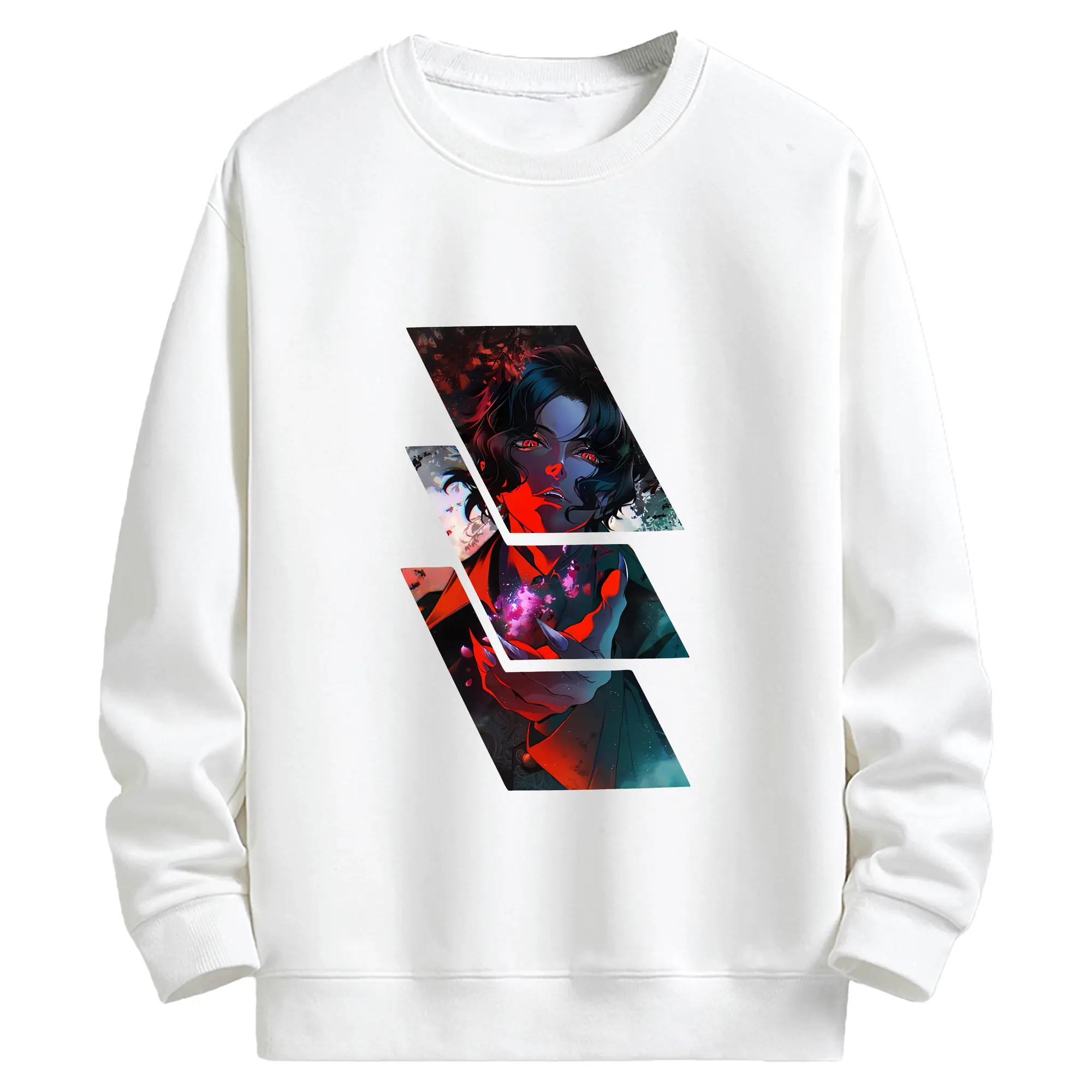 鬼滅の刃 グッズ,鬼舞辻 無惨 - キッズ クルーネックスウェットシャツ ・ フロントプリント ・ 綿80％ ポリエステル20％ ・ 快適 通学 スポーツ 日常使い お散歩用