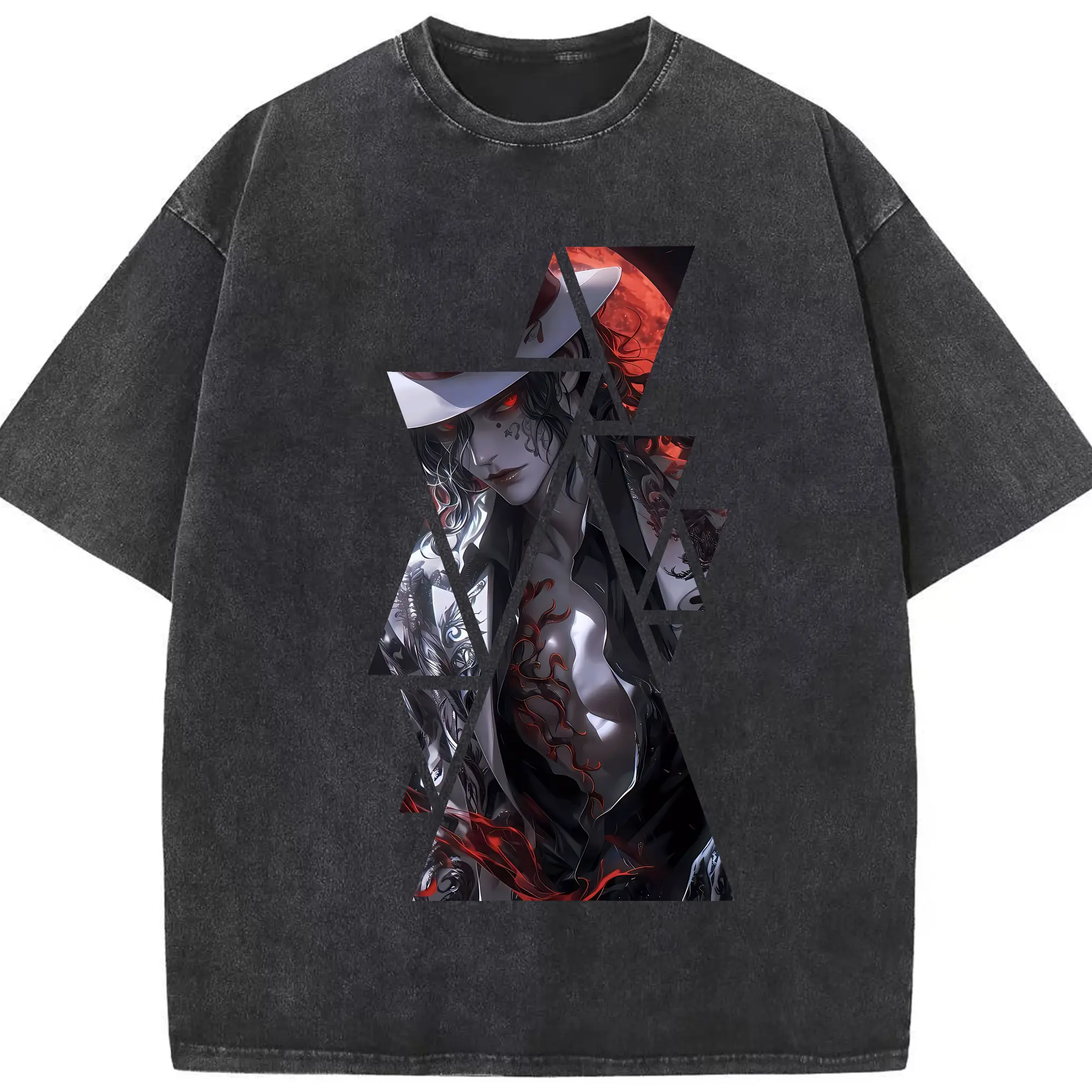 鬼滅の刃 グッズ,鬼舞辻 無惨 - 綿100％ ヴィンテージ風 半袖Tシャツ ・ フロントプリント ・ 柔らか肌触り ・ 通気性 快適 ・ スポーツ カジュアル 外出用