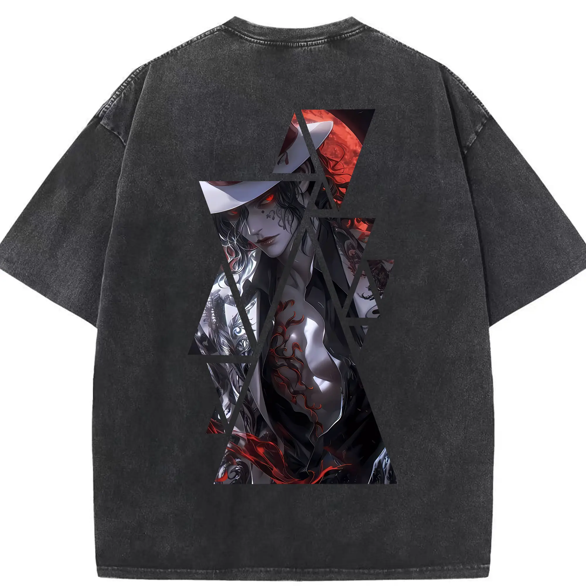 鬼滅の刃 グッズ,鬼舞辻 無惨 - 綿100％ ヴィンテージ風 半袖Tシャツ ・ 背面プリント ・ 柔らか肌触り ・ 通気性 快適 ・ スポーツ カジュアル 外出用