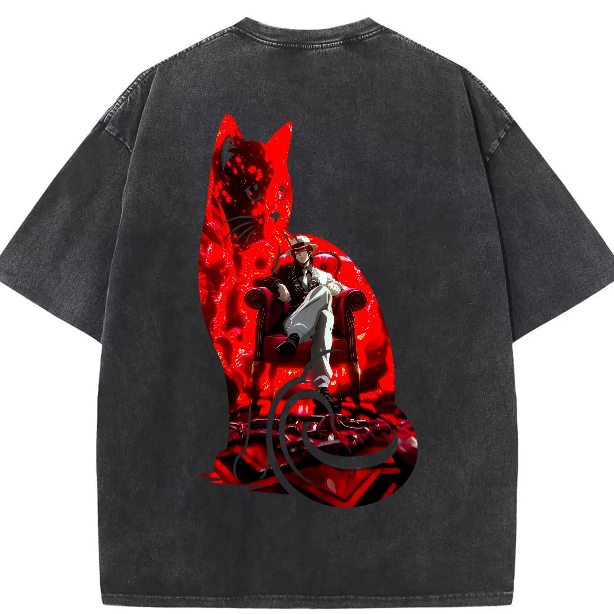 鬼滅の刃 グッズ,鬼舞辻 無惨 - 綿100％ ヴィンテージ風 半袖Tシャツ ・ 背面プリント ・ 柔らか肌触り ・ 通気性 快適 ・ スポーツ カジュアル 外出用