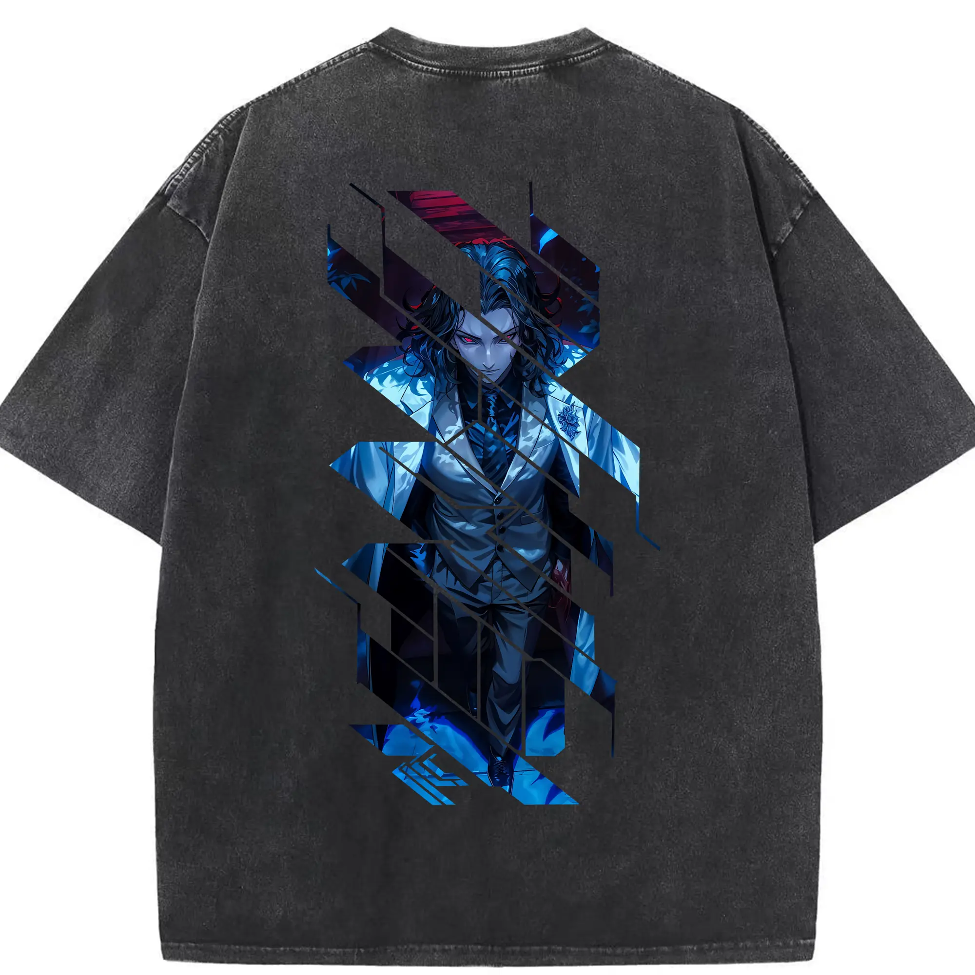 鬼滅の刃 グッズ,鬼舞辻 無惨 - 綿100％ ヴィンテージ風 半袖Tシャツ ・ 背面プリント ・ 柔らか肌触り ・ 通気性 快適 ・ スポーツ カジュアル 外出用