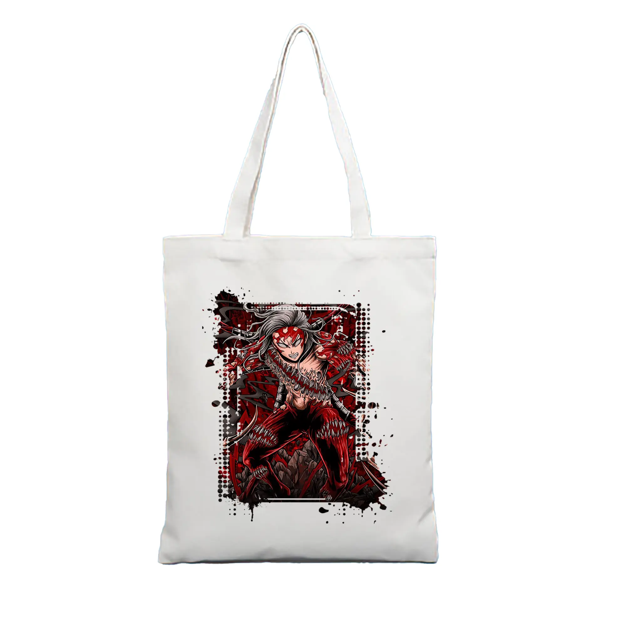 鬼滅の刃 グッズ,鬼舞辻 無惨 - 縦型キャンバス手提げバッグ（トートバッグ） ・ キャンバス素材 ・ ショッピング用 ・ 軽量 丈夫 お手入れ簡単