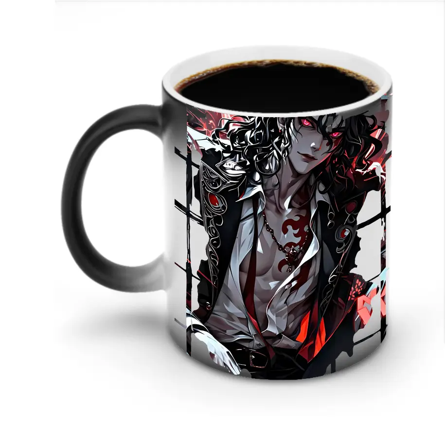鬼滅の刃 グッズ,鬼舞辻 無惨 - 変色マグカップ ・ セラミック ・ 熱転写プリント ・ 耐久性 高品質 ・ ギフト・自宅用 コーヒー お茶