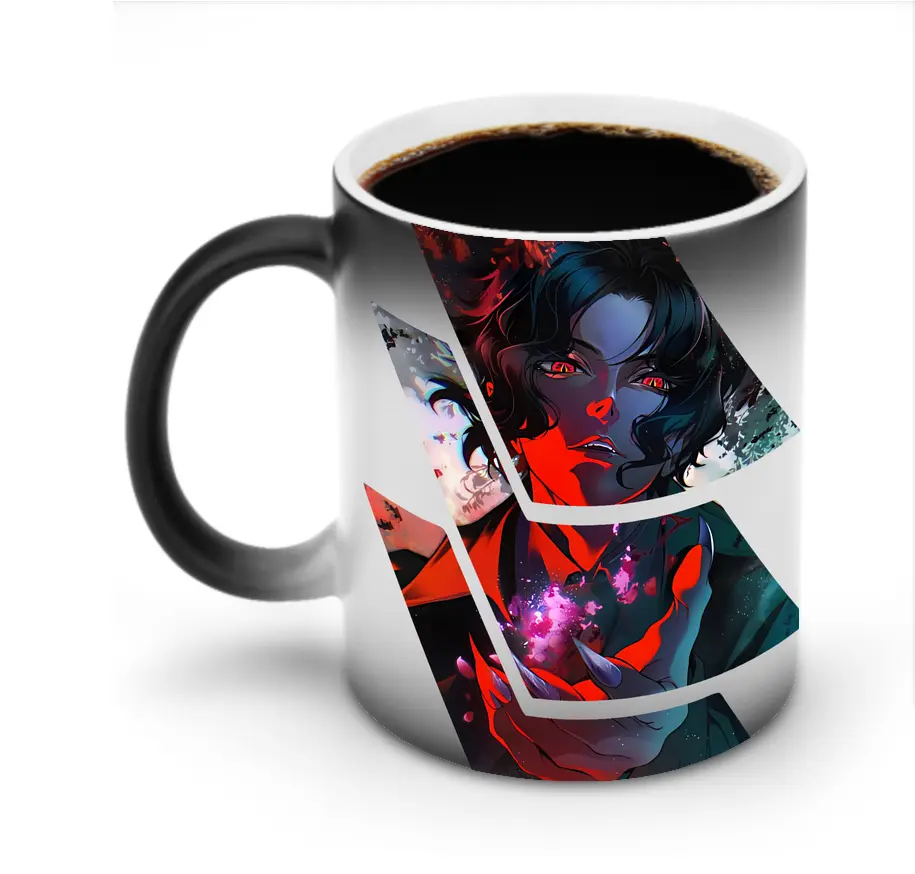 鬼滅の刃 グッズ,鬼舞辻 無惨 - 変色マグカップ ・ セラミック ・ 熱転写プリント ・ 耐久性 高品質 ・ ギフト・自宅用 コーヒー お茶