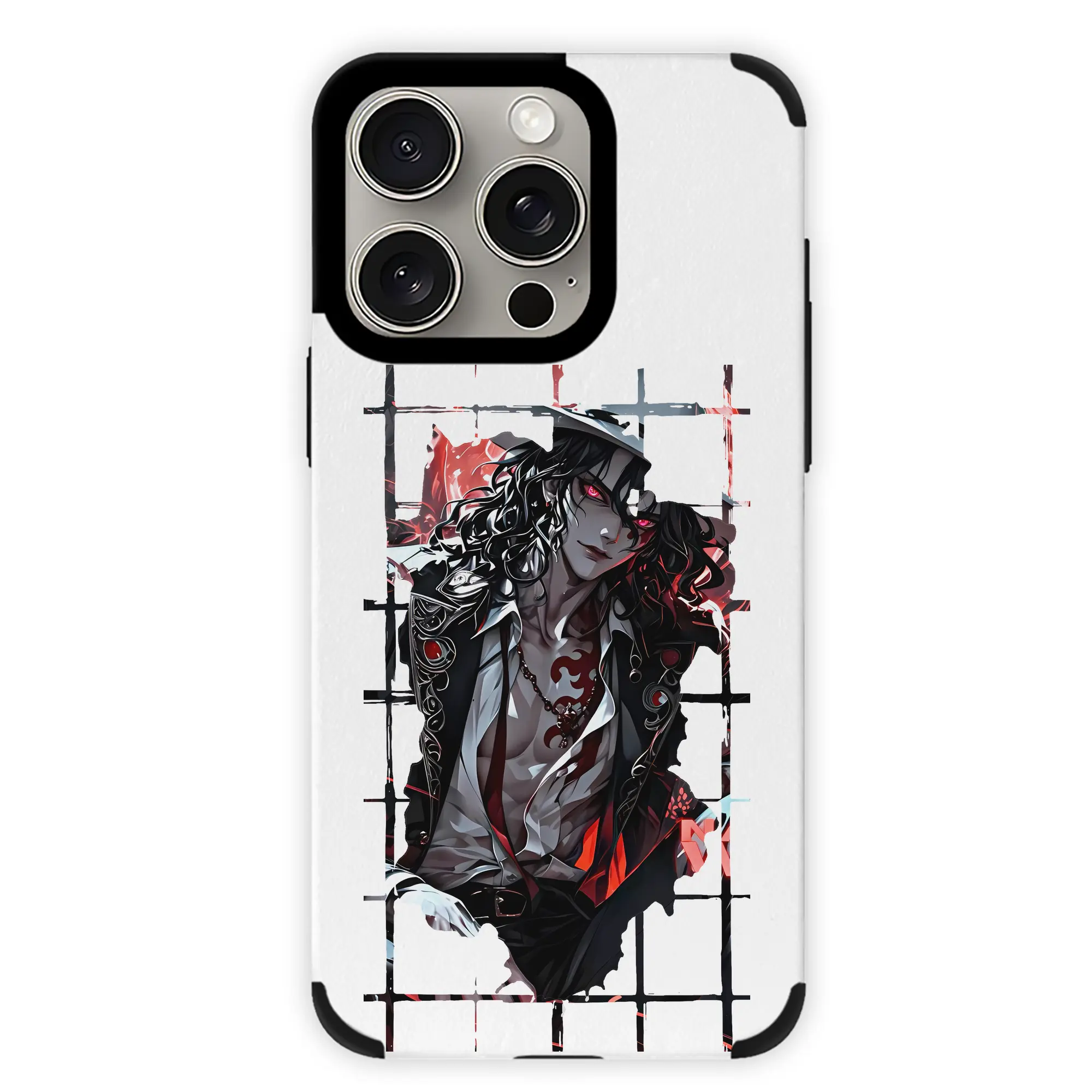 鬼滅の刃 グッズ,鬼舞辻 無惨 - IPhone15ProMax対応 ・ PUレザースマホケース ・ 耐衝撃 ・ 黄変防止 ・ 360度全面保護 ・ 柔らか手触り ・ 3D立体ボタン