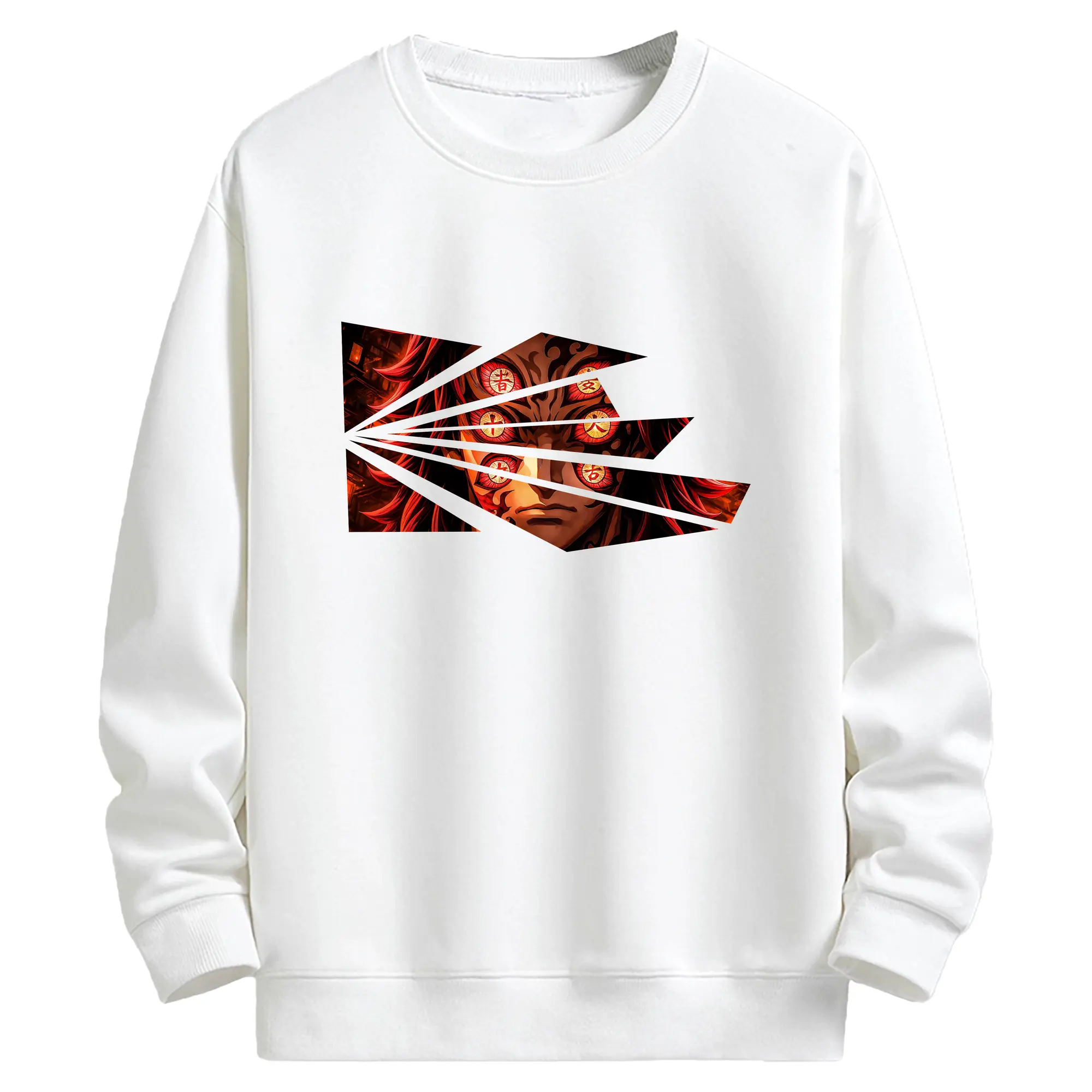 鬼滅の刃 グッズ,黒死牟 - キッズ クルーネックスウェットシャツ ・ フロントプリント ・ 綿80％ ポリエステル20％ ・ 快適 通学 スポーツ 日常使い お散歩用