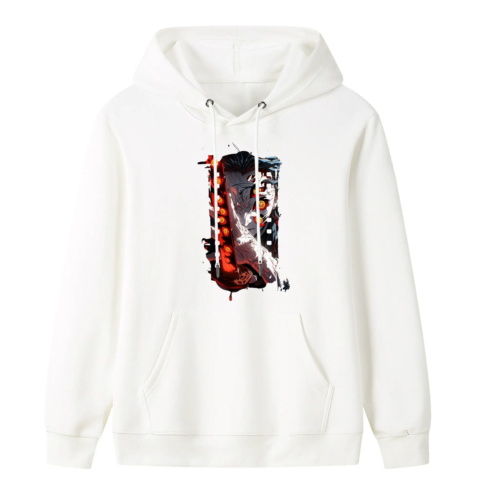 鬼滅の刃 グッズ,黒死牟 - キッズ フード付きパーカー ・ フロントプリント ・ ポリエステル100％ ・ 快適 通学 スポーツ 日常使い お散歩用