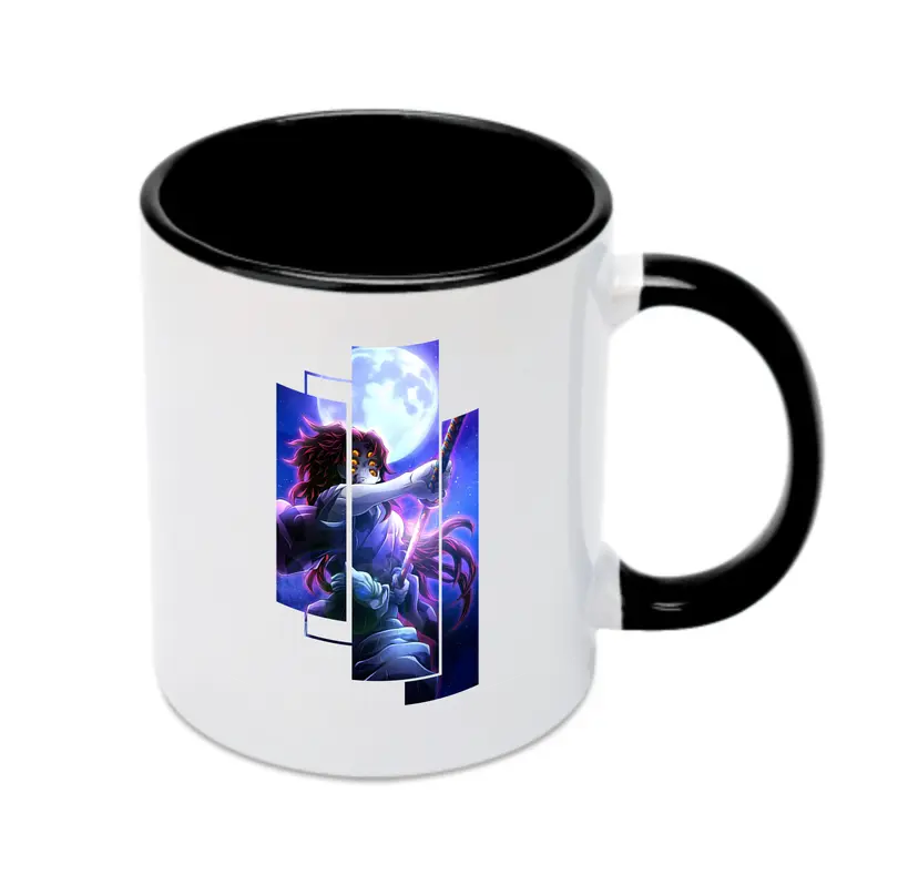 鬼滅の刃 グッズ,黒死牟 - カラフルマグカップ ・ 陶器 ・ 熱転写プリント ・ 鮮やかデザイン ・ 耐久性 高品質 ・ コーヒー お茶 ギフト用