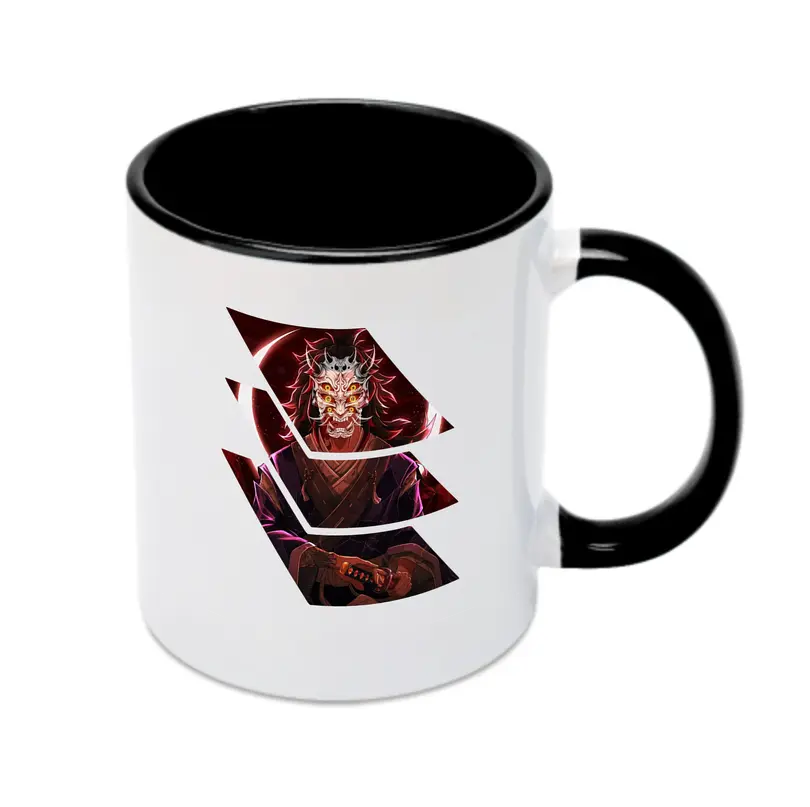 鬼滅の刃 グッズ,黒死牟 - カラフルマグカップ ・ 陶器 ・ 熱転写プリント ・ 鮮やかデザイン ・ 耐久性 高品質 ・ コーヒー お茶 ギフト用