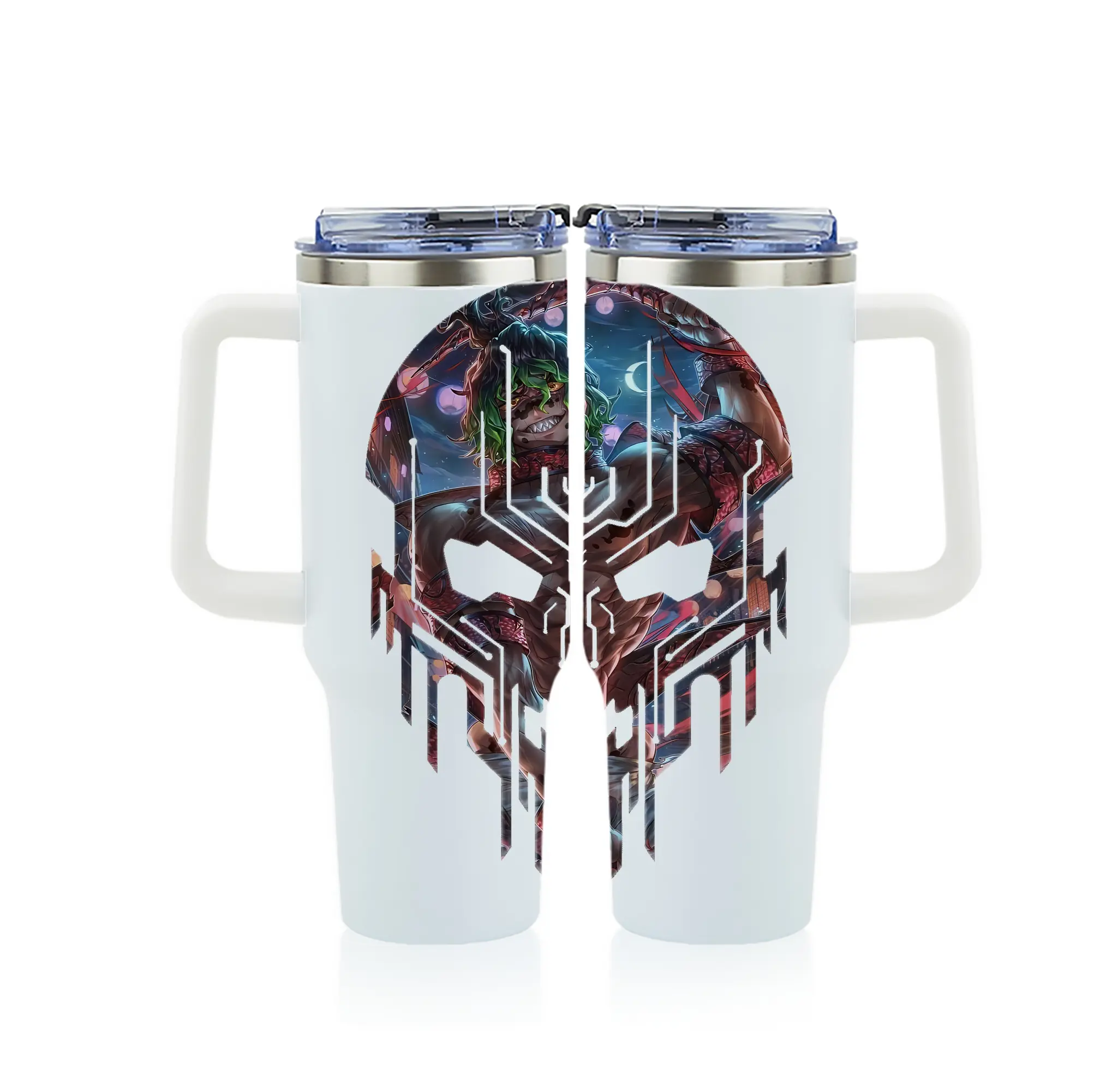 鬼滅の刃 グッズ,妓夫太郎 - 1200mL フルプリント車用タンブラー ・ 304ステンレス 内側 ・ 201ステンレス 外側 ・ 保温 保冷 ・ 通勤 ドライブ アウトドア用