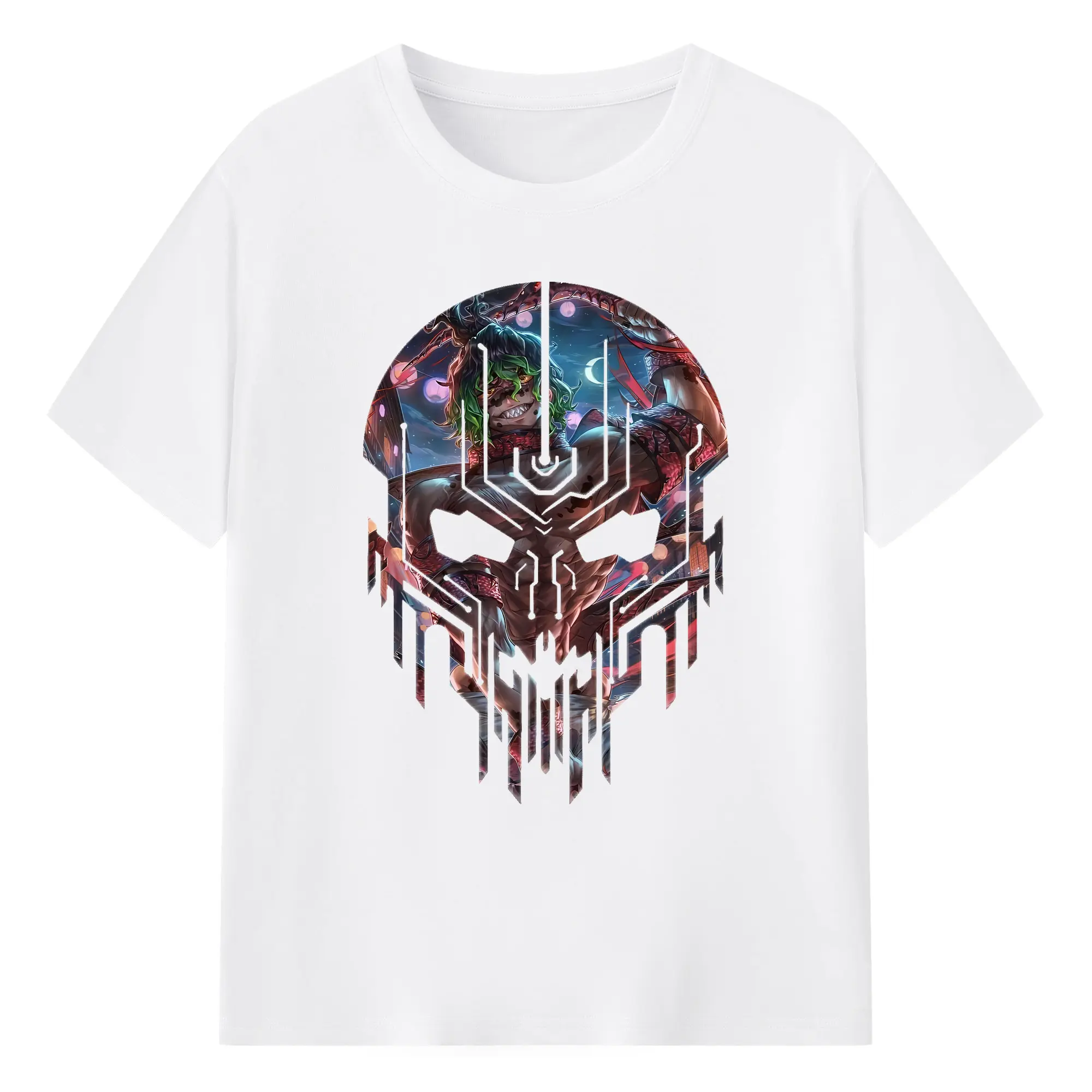 鬼滅の刃 グッズ,妓夫太郎 - 綿100％ 半袖Tシャツ ・ フロントプリント ・ 快適 通気性 ・ 日常使い 散歩 スポーツ用