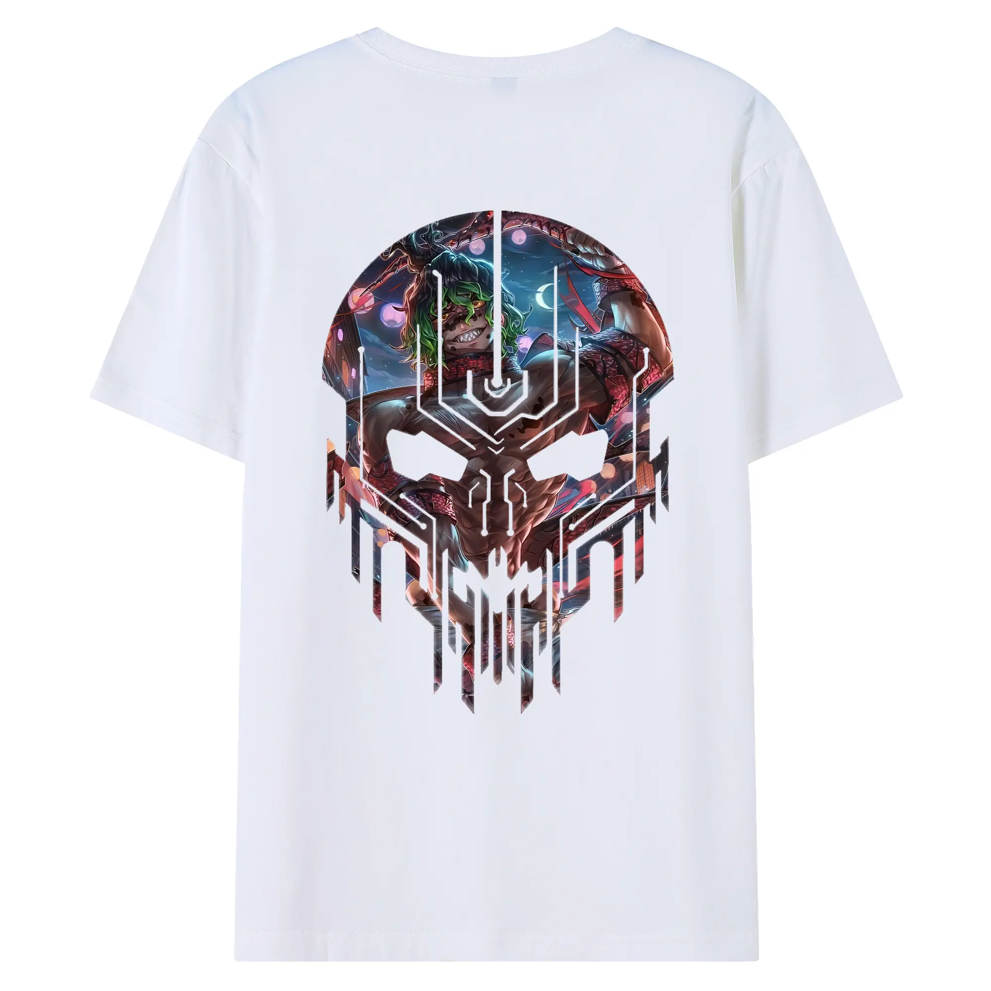 鬼滅の刃 グッズ,妓夫太郎 - 綿100％ 半袖Tシャツ ・ バックプリント ・ 快適 通気性 ・ 日常使い 散歩 スポーツ用