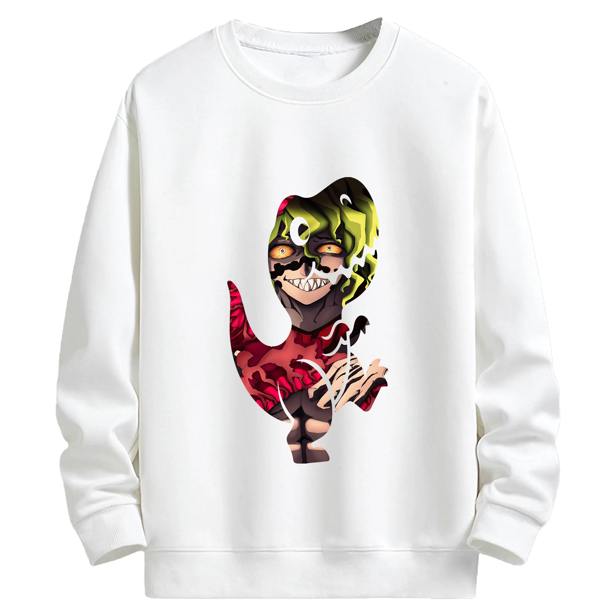 鬼滅の刃 グッズ,妓夫太郎 - 高品質 クルーネック スウェット ・ コットン59％ ポリエステル41％ ・ ユニセックス 長袖 トレーナー ・ カジュアル デイリー スポーツ 散歩用