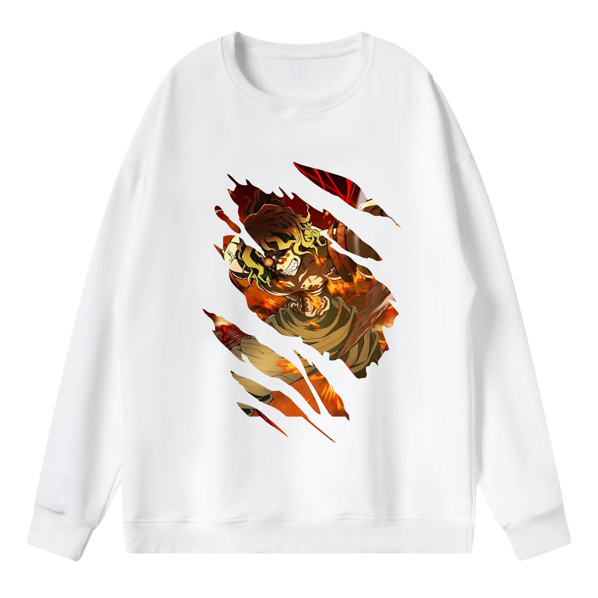 鬼滅の刃 グッズ,妓夫太郎 - 薄手 クルーネック スウェット 裏毛260g · ポリエステル 春秋向け カジュアル 男女兼用 · トレーナー デイリー スポーツ 散歩に最適