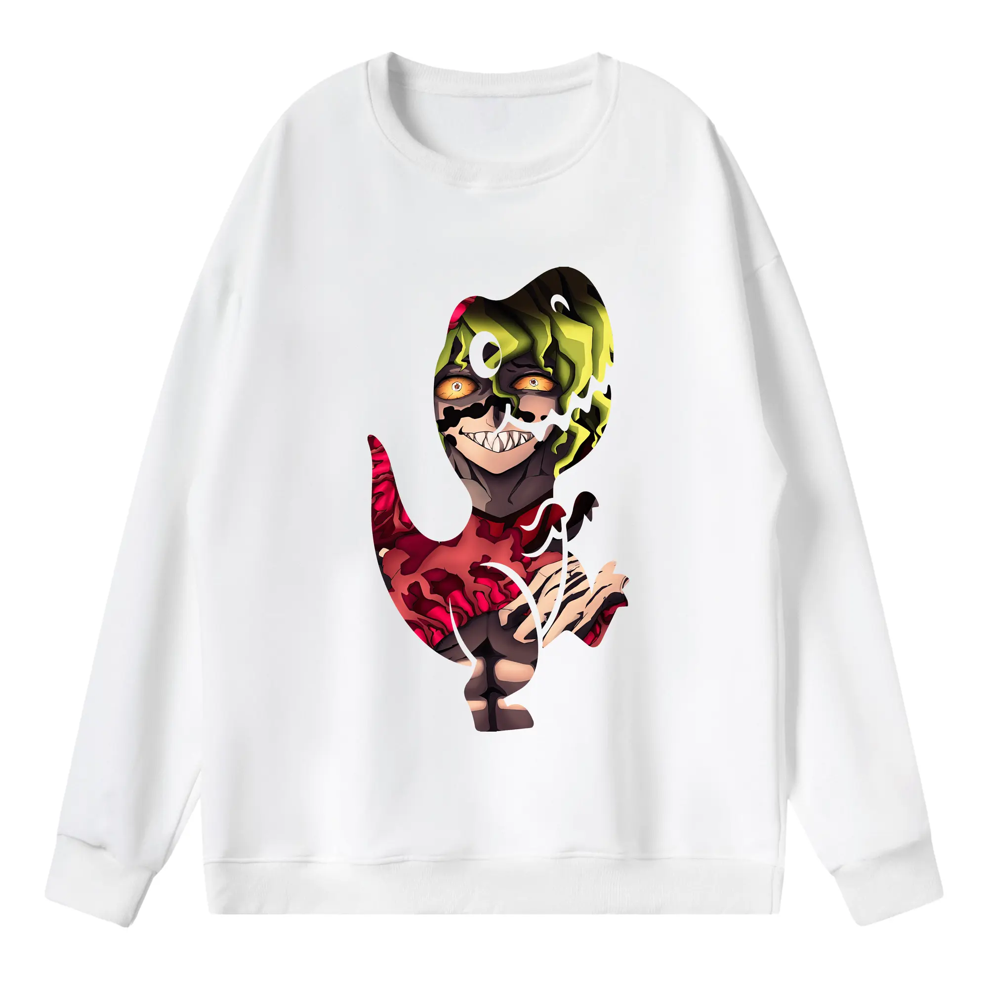 鬼滅の刃 グッズ,妓夫太郎 - 薄手 クルーネック スウェット 裏毛260g · ポリエステル 春秋向け カジュアル 男女兼用 · トレーナー デイリー スポーツ 散歩に最適