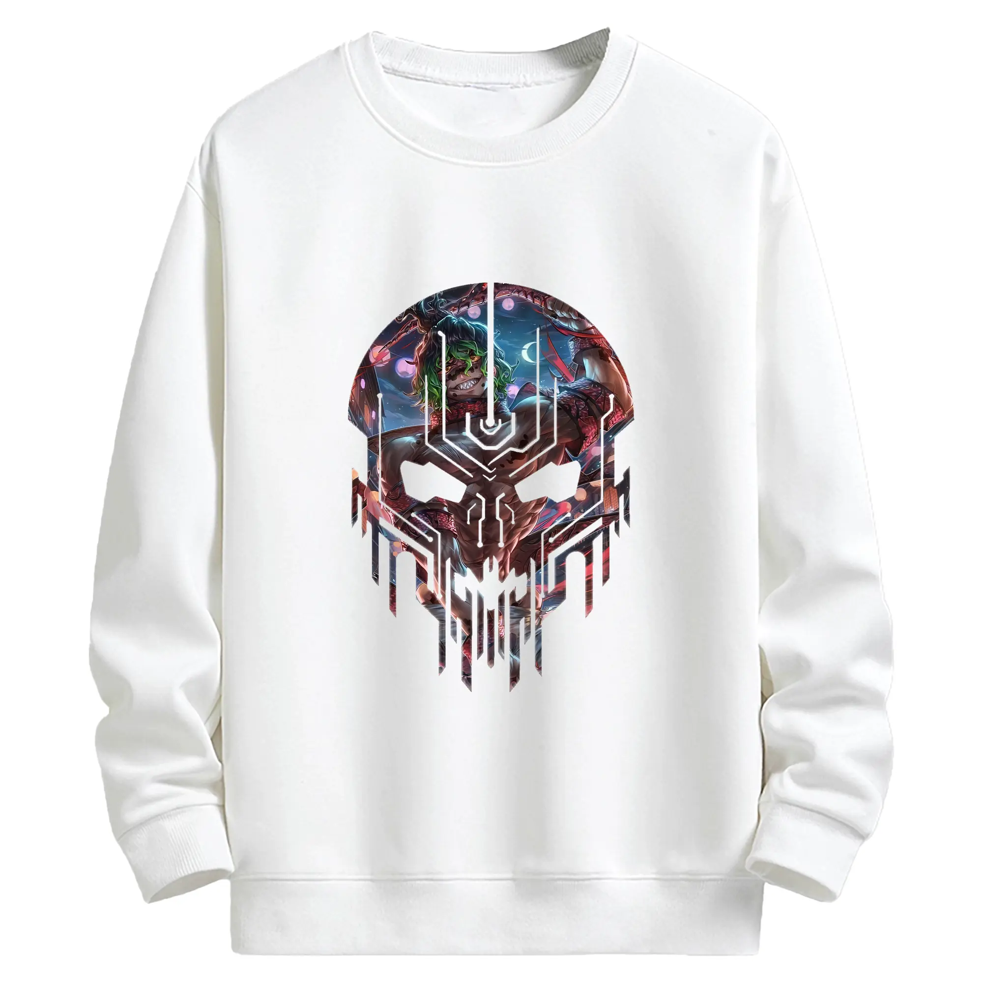 鬼滅の刃 グッズ,妓夫太郎 - キッズ クルーネックスウェットシャツ ・ フロントプリント ・ 綿80％ ポリエステル20％ ・ 快適 通学 スポーツ 日常使い お散歩用