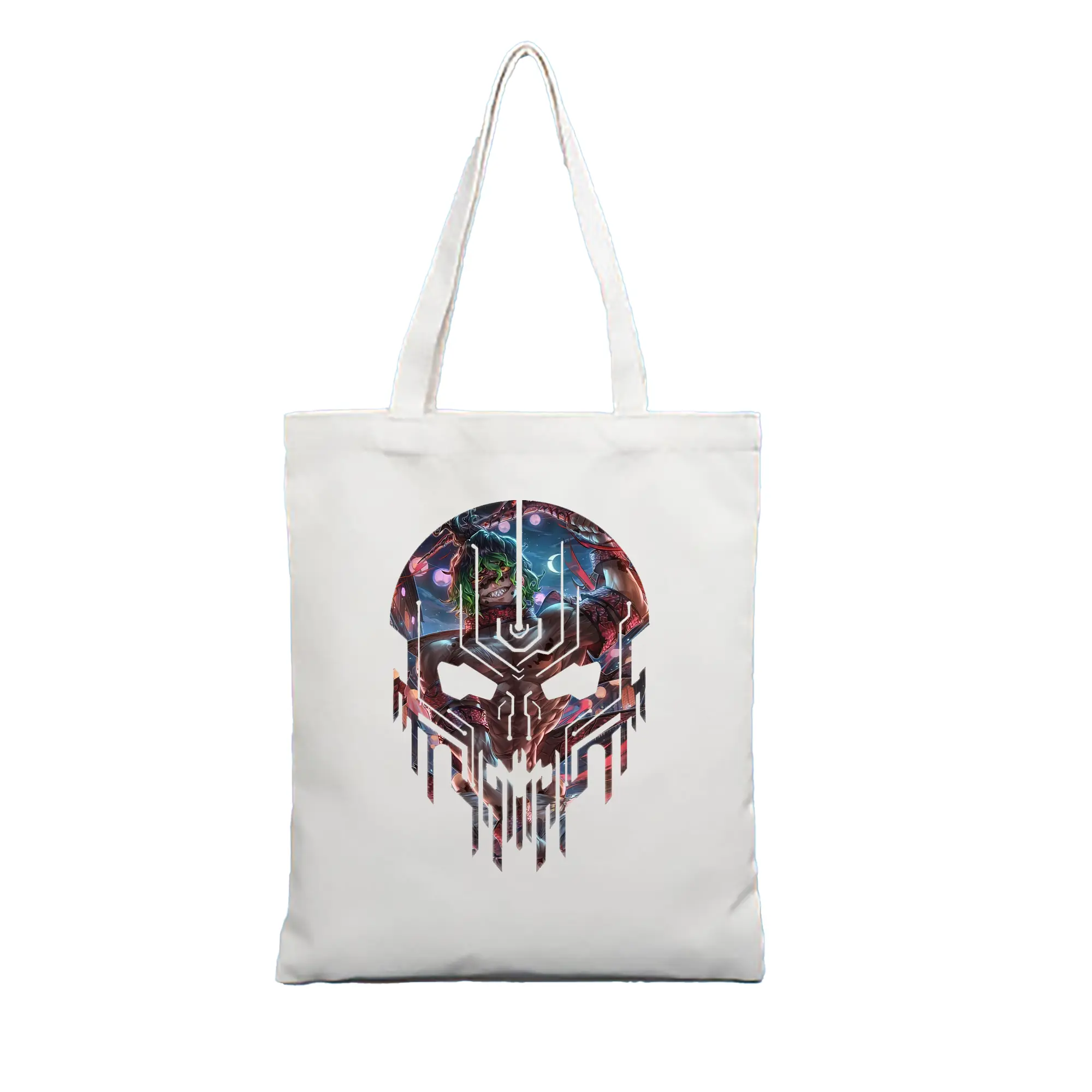 鬼滅の刃 グッズ,妓夫太郎 - 縦型キャンバス手提げバッグ（トートバッグ） ・ キャンバス素材 ・ ショッピング用 ・ 軽量 丈夫 お手入れ簡単