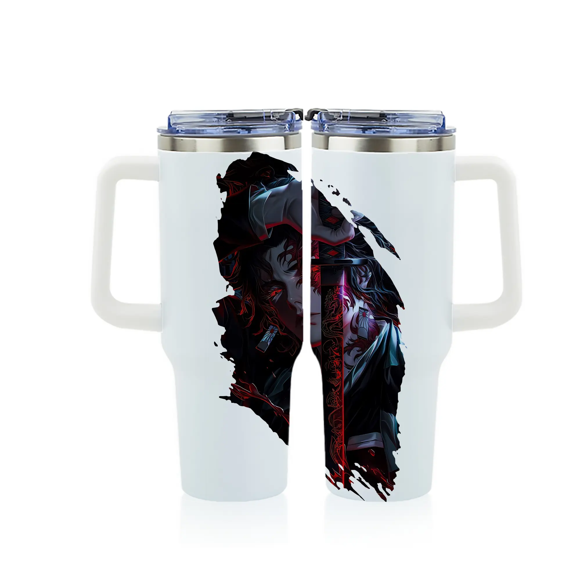 鬼滅の刃 グッズ,継国 縁壱 - 1200mL フルプリント車用タンブラー ・ 304ステンレス 内側 ・ 201ステンレス 外側 ・ 保温 保冷 ・ 通勤 ドライブ アウトドア用