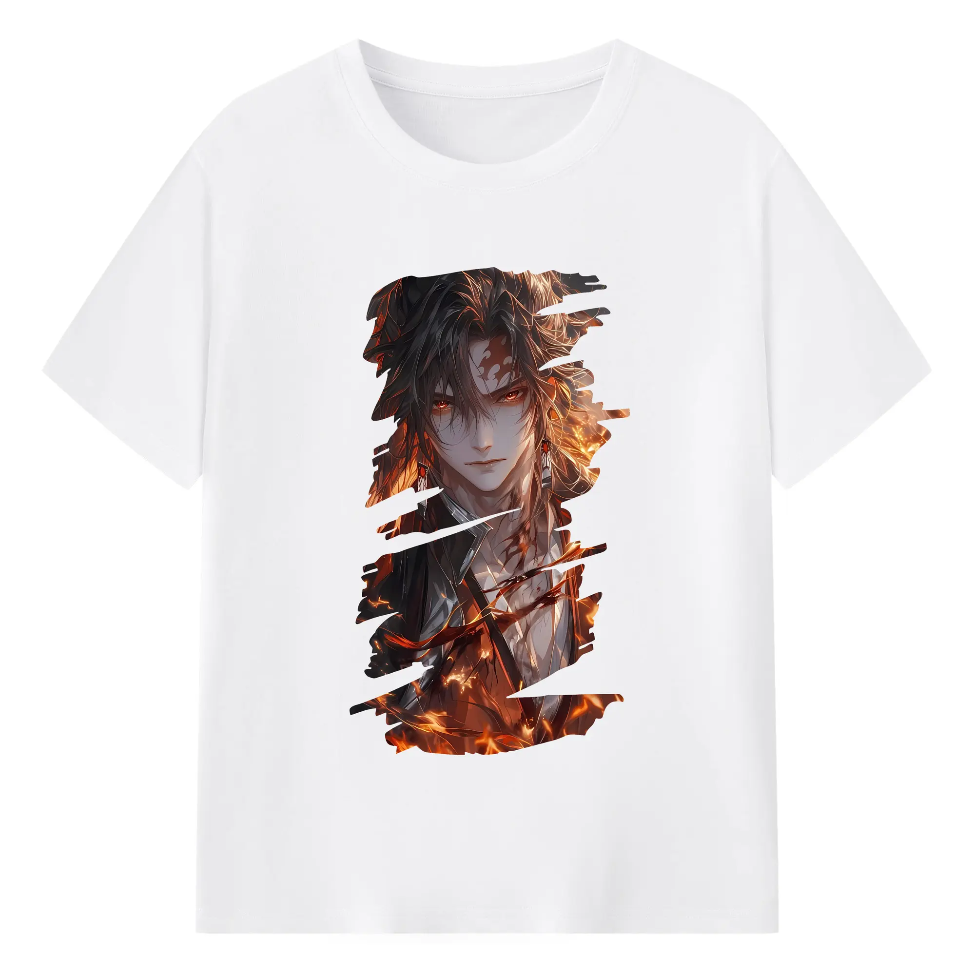 鬼滅の刃 グッズ,継国 縁壱 - 綿100％ 半袖Tシャツ ・ フロントプリント ・ 快適 通気性 ・ 日常使い 散歩 スポーツ用