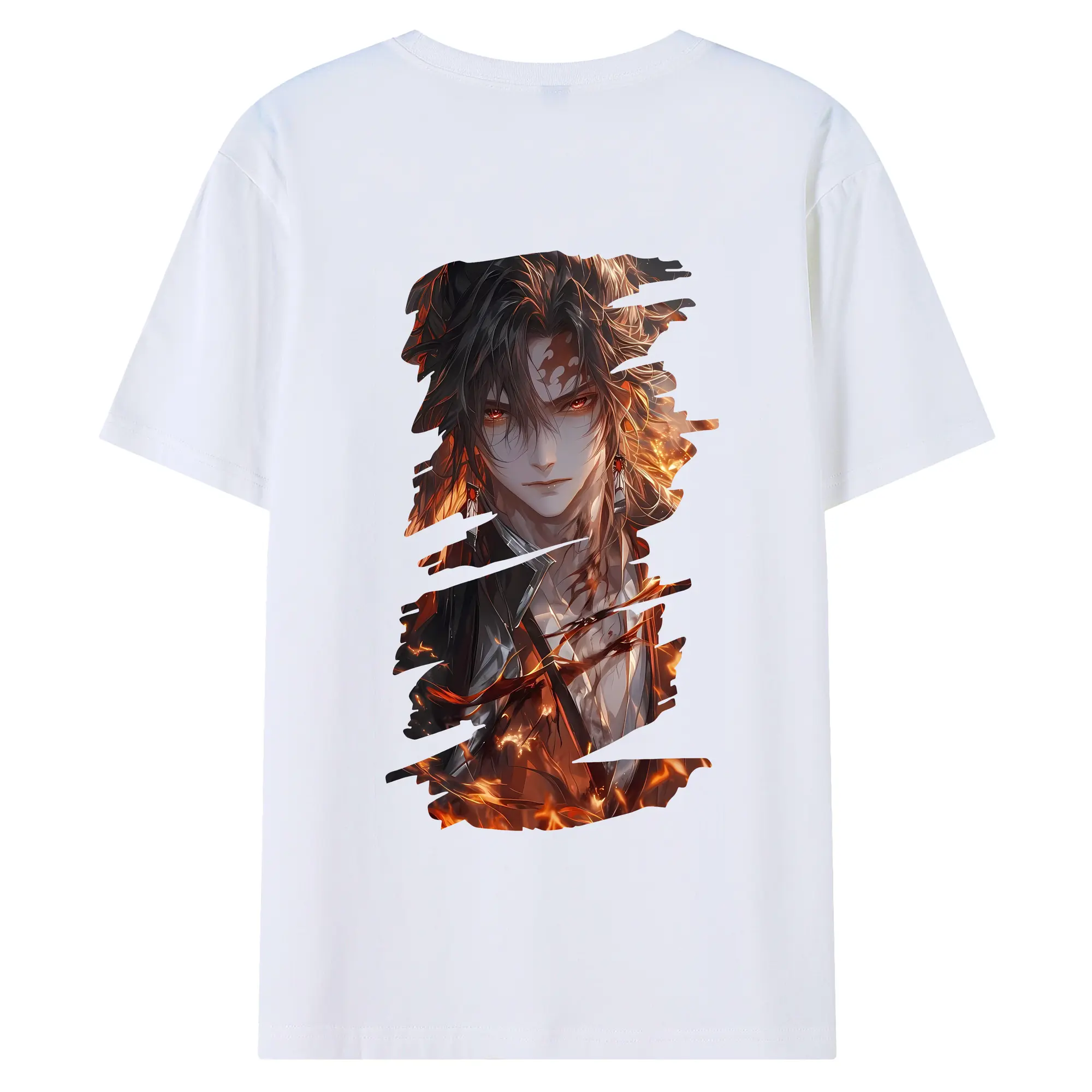 鬼滅の刃 グッズ,継国 縁壱 - 綿100％ 半袖Tシャツ ・ バックプリント ・ 快適 通気性 ・ 日常使い 散歩 スポーツ用