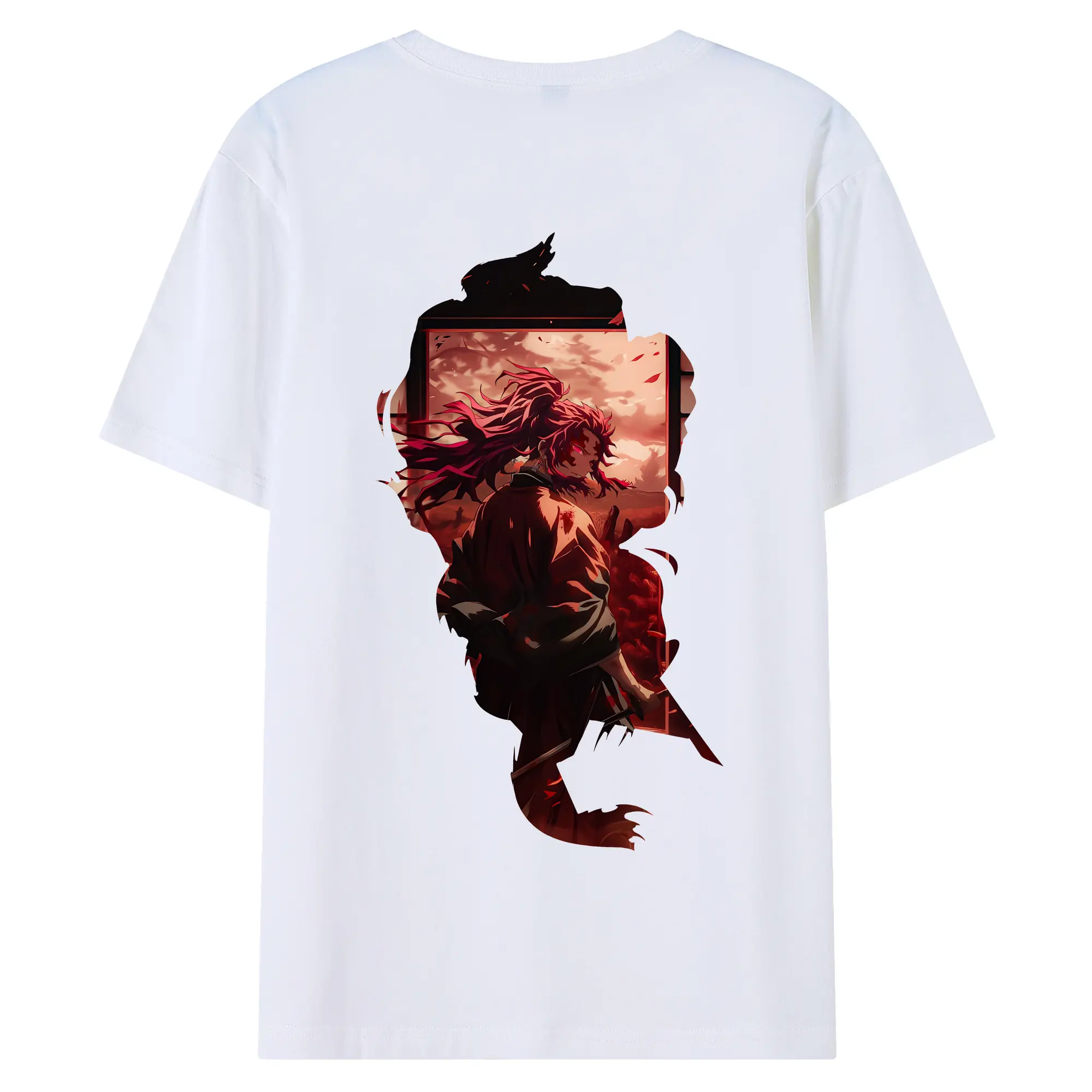 鬼滅の刃 グッズ,継国 縁壱 - 綿100％ 半袖Tシャツ ・ バックプリント ・ 快適 通気性 ・ 日常使い 散歩 スポーツ用