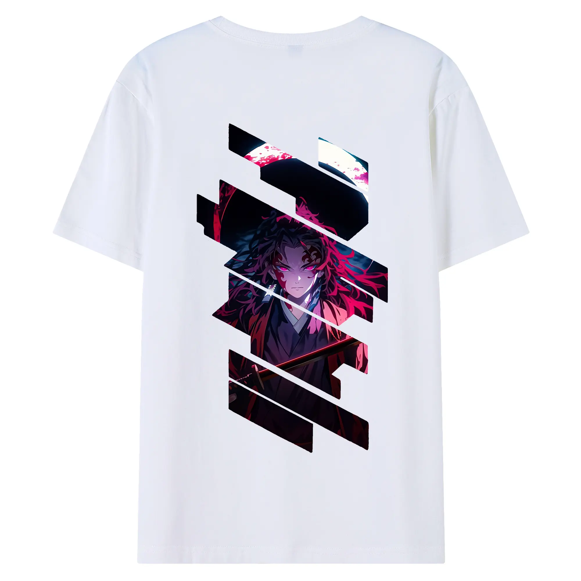 鬼滅の刃 グッズ,継国 縁壱 - 綿100％ 半袖Tシャツ ・ バックプリント ・ 快適 通気性 ・ 日常使い 散歩 スポーツ用