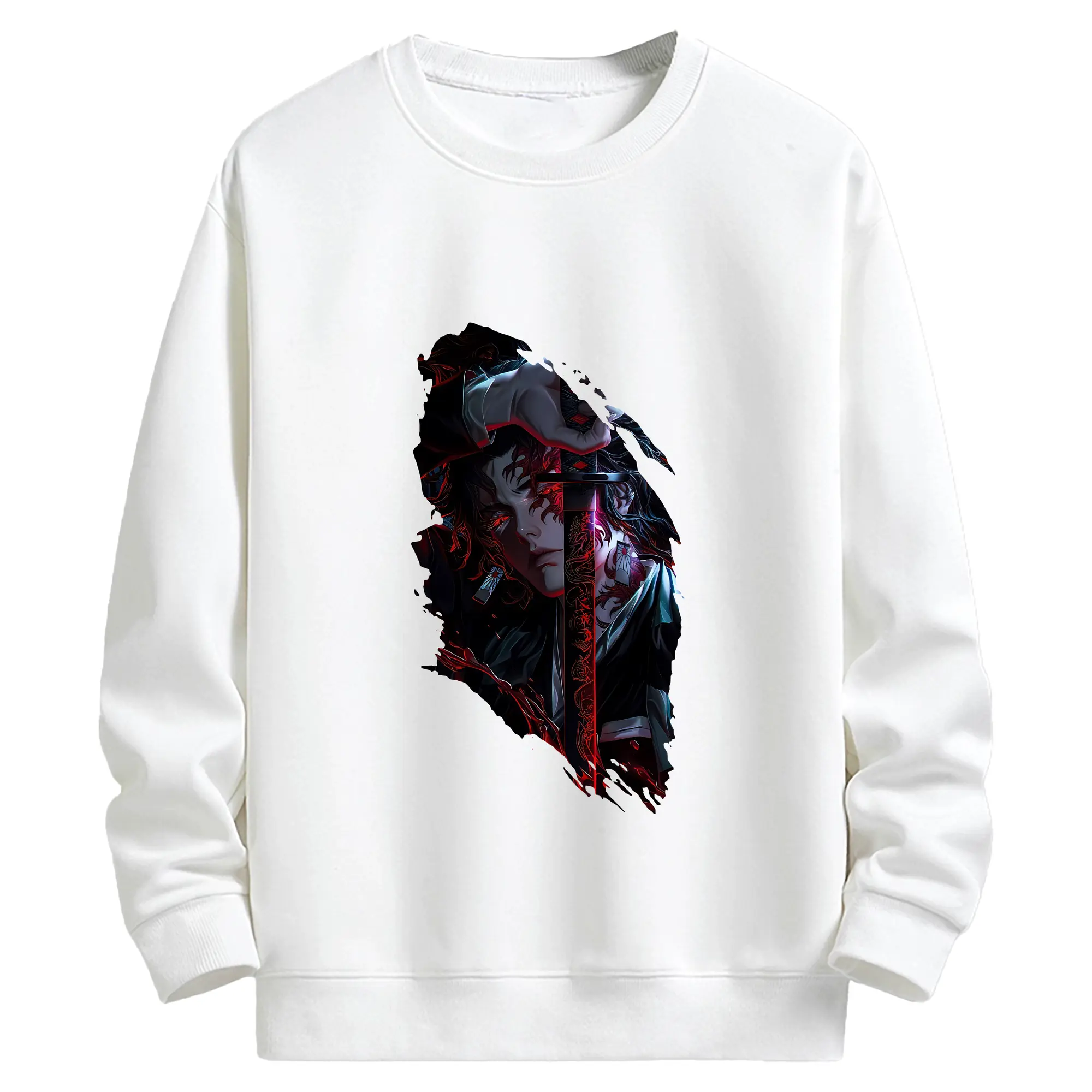 鬼滅の刃 グッズ,継国 縁壱 - 高品質 クルーネック スウェット ・ コットン59％ ポリエステル41％ ・ ユニセックス 長袖 トレーナー ・ カジュアル デイリー スポーツ 散歩用