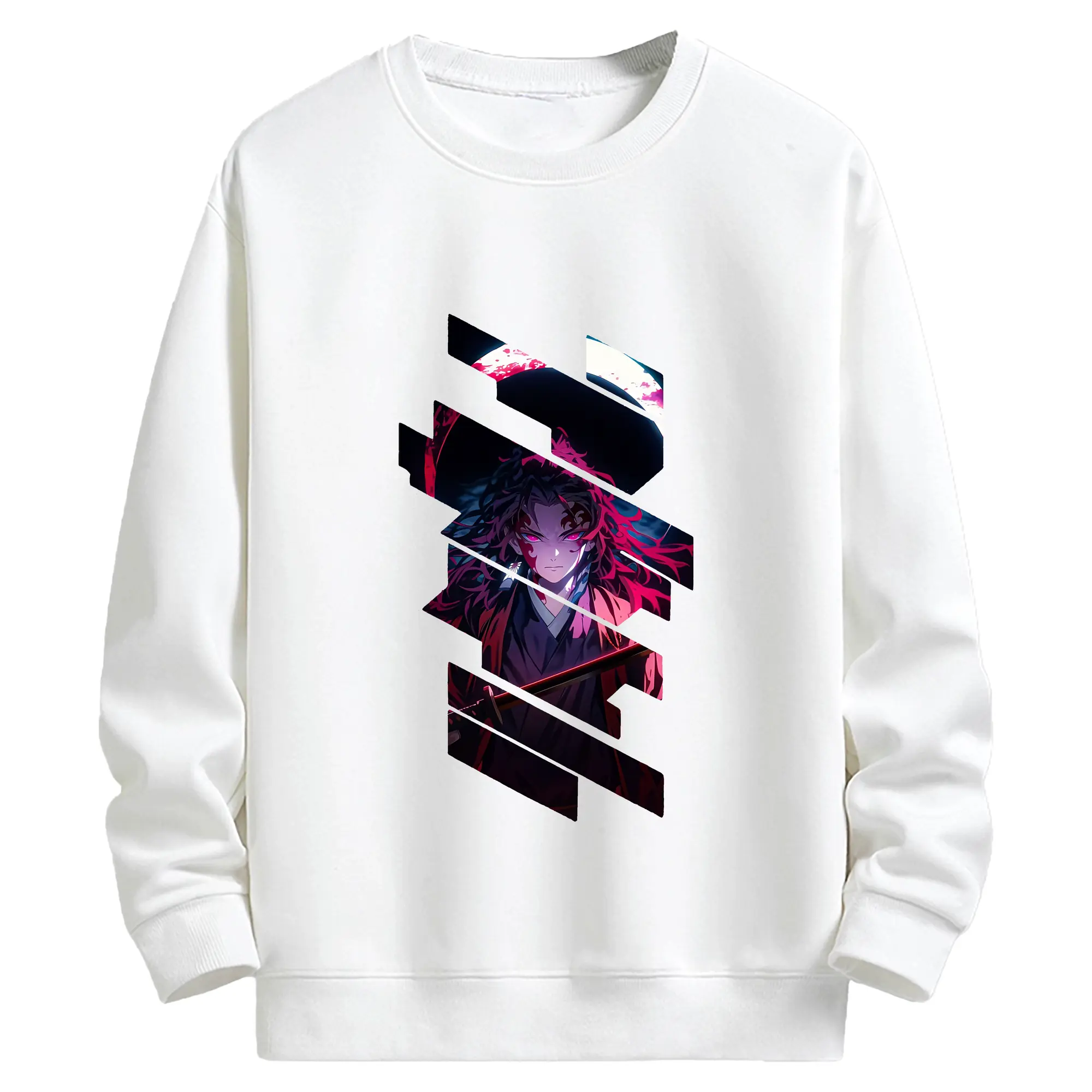 鬼滅の刃 グッズ,継国 縁壱 - 高品質 クルーネック スウェット ・ コットン59％ ポリエステル41％ ・ ユニセックス 長袖 トレーナー ・ カジュアル デイリー スポーツ 散歩用