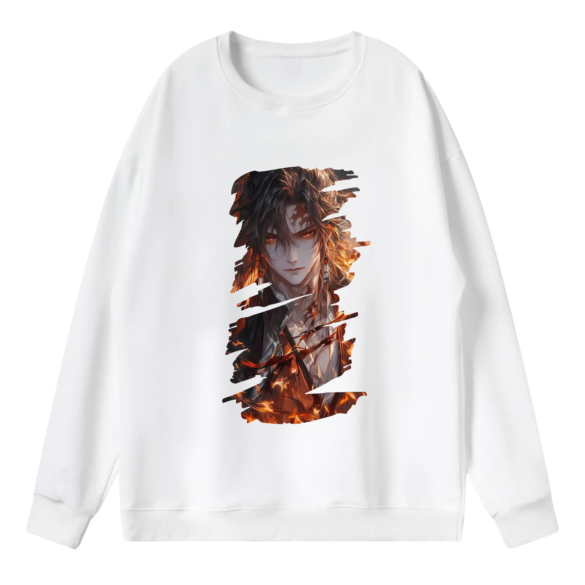 鬼滅の刃 グッズ,継国 縁壱 - 薄手 クルーネック スウェット 裏毛260g · ポリエステル 春秋向け カジュアル 男女兼用 · トレーナー デイリー スポーツ 散歩に最適