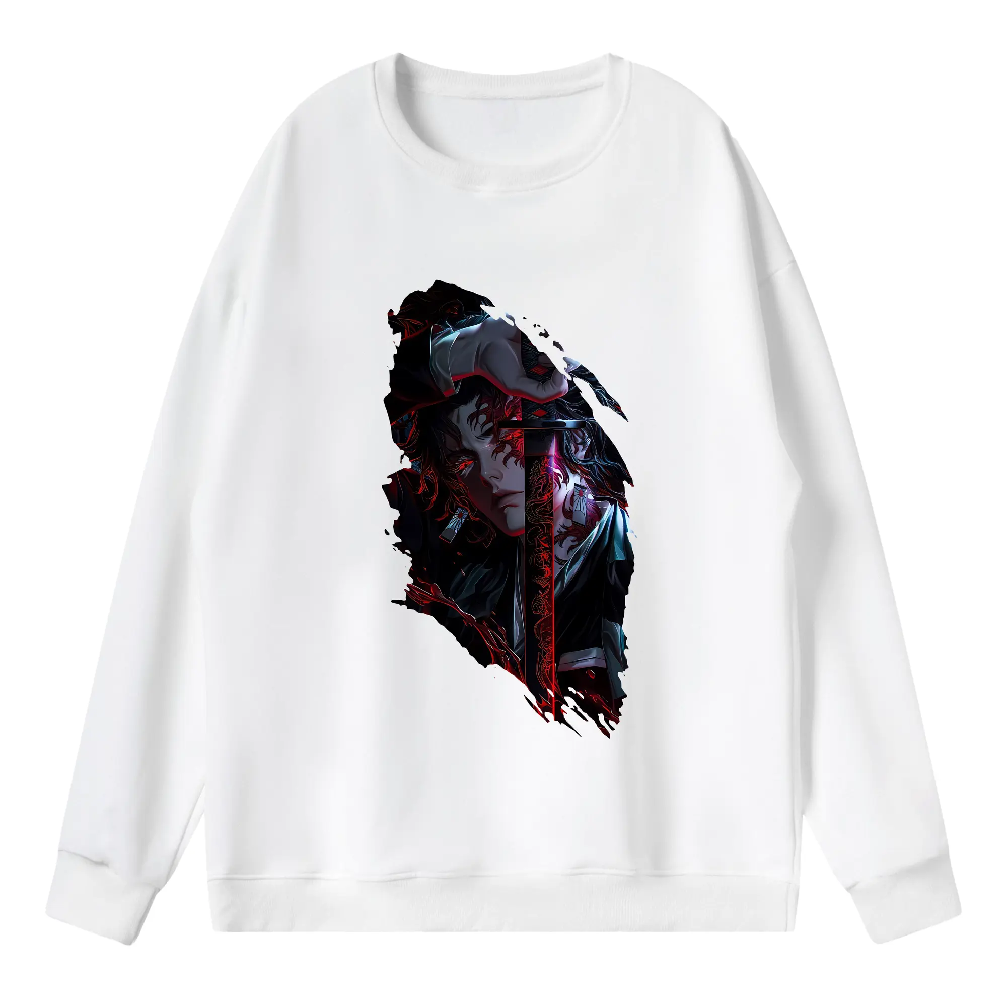 鬼滅の刃 グッズ,継国 縁壱 - 薄手 クルーネック スウェット 裏毛260g · ポリエステル 春秋向け カジュアル 男女兼用 · トレーナー デイリー スポーツ 散歩に最適