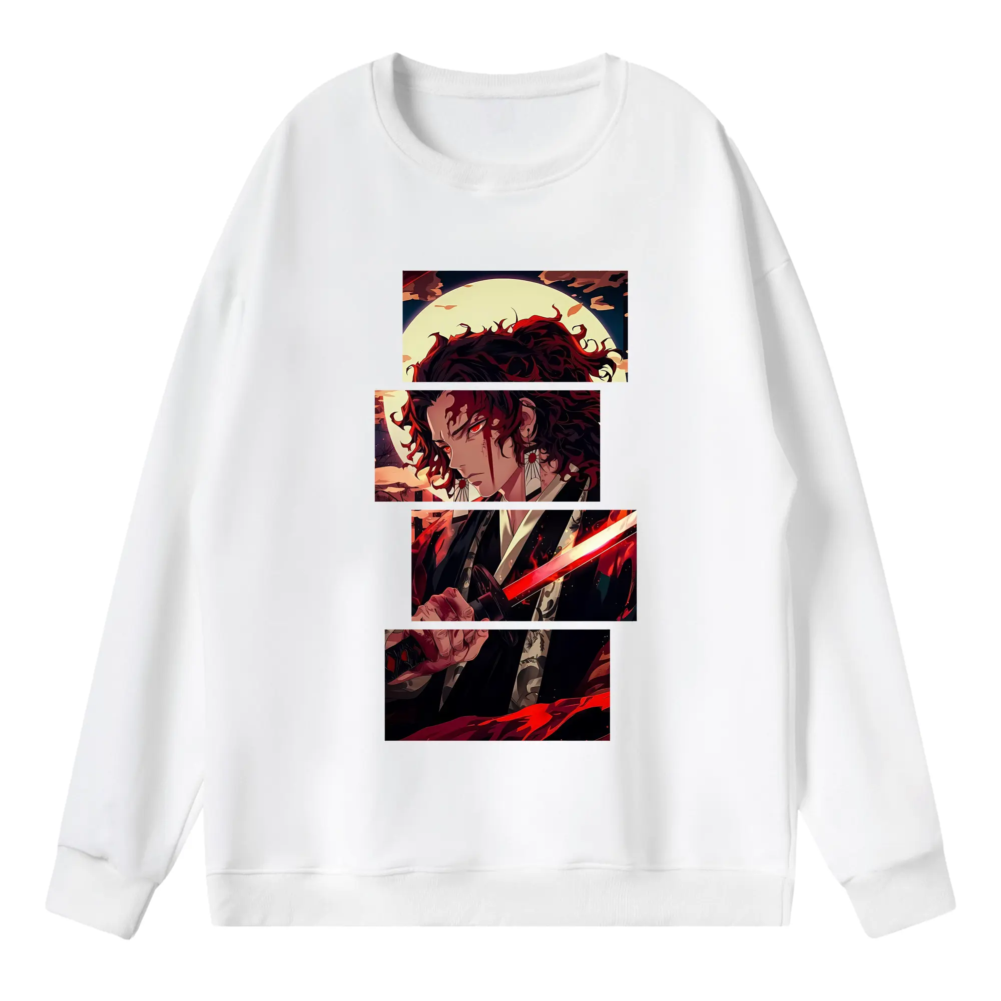 鬼滅の刃 グッズ,継国 縁壱 - 薄手 クルーネック スウェット 裏毛260g · ポリエステル 春秋向け カジュアル 男女兼用 · トレーナー デイリー スポーツ 散歩に最適