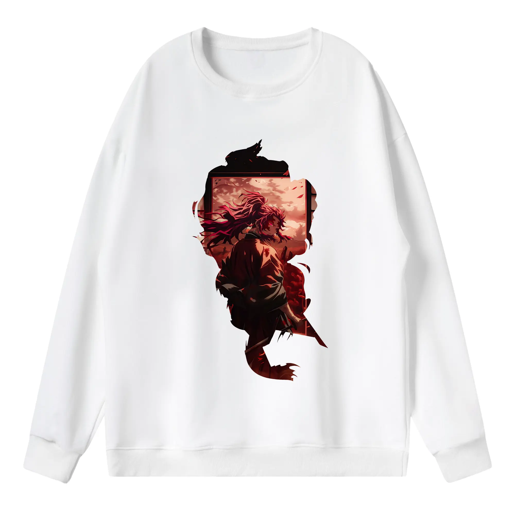 鬼滅の刃 グッズ,継国 縁壱 - 薄手 クルーネック スウェット 裏毛260g · ポリエステル 春秋向け カジュアル 男女兼用 · トレーナー デイリー スポーツ 散歩に最適